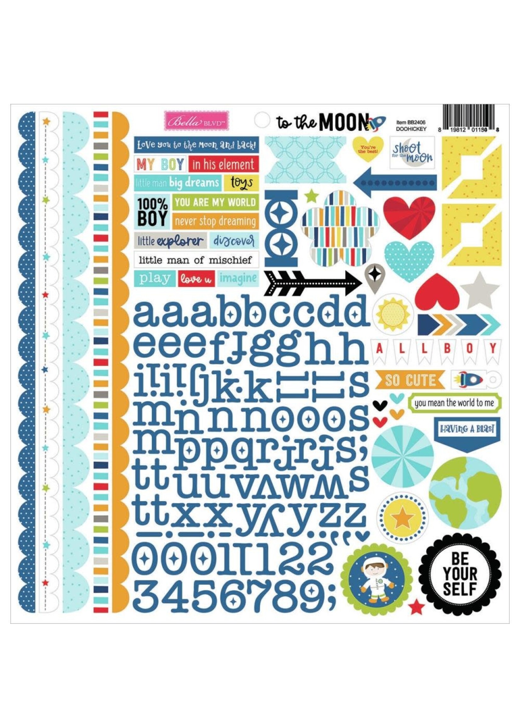 Bella Blvd To the Moon - 12x12 Cardstock Stickers