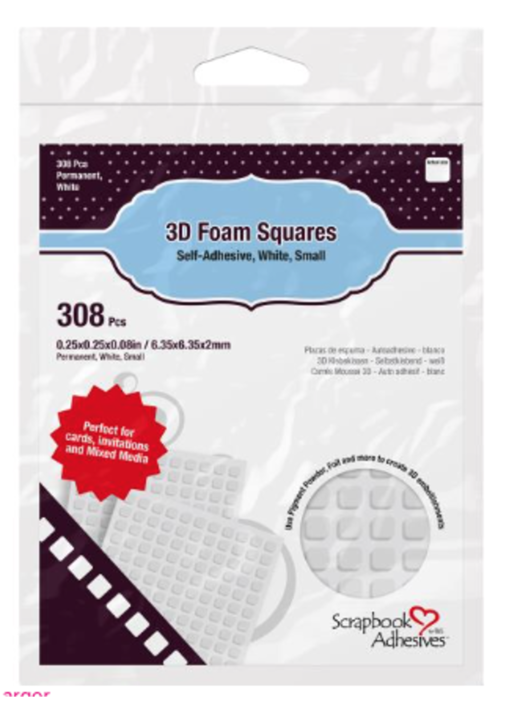 Scrapbook Adhesives 3D Foam Squares .25" x .25"