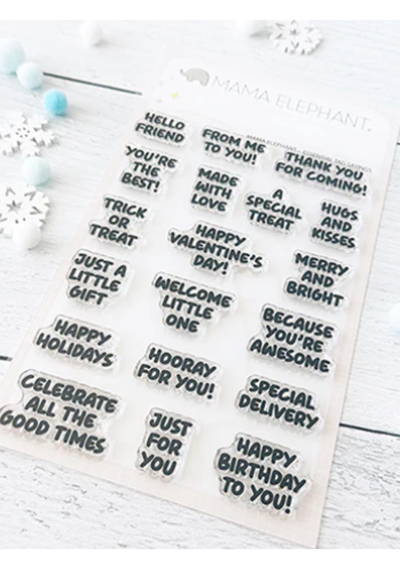 Mama Elephant Essential Tag Sayings stamps