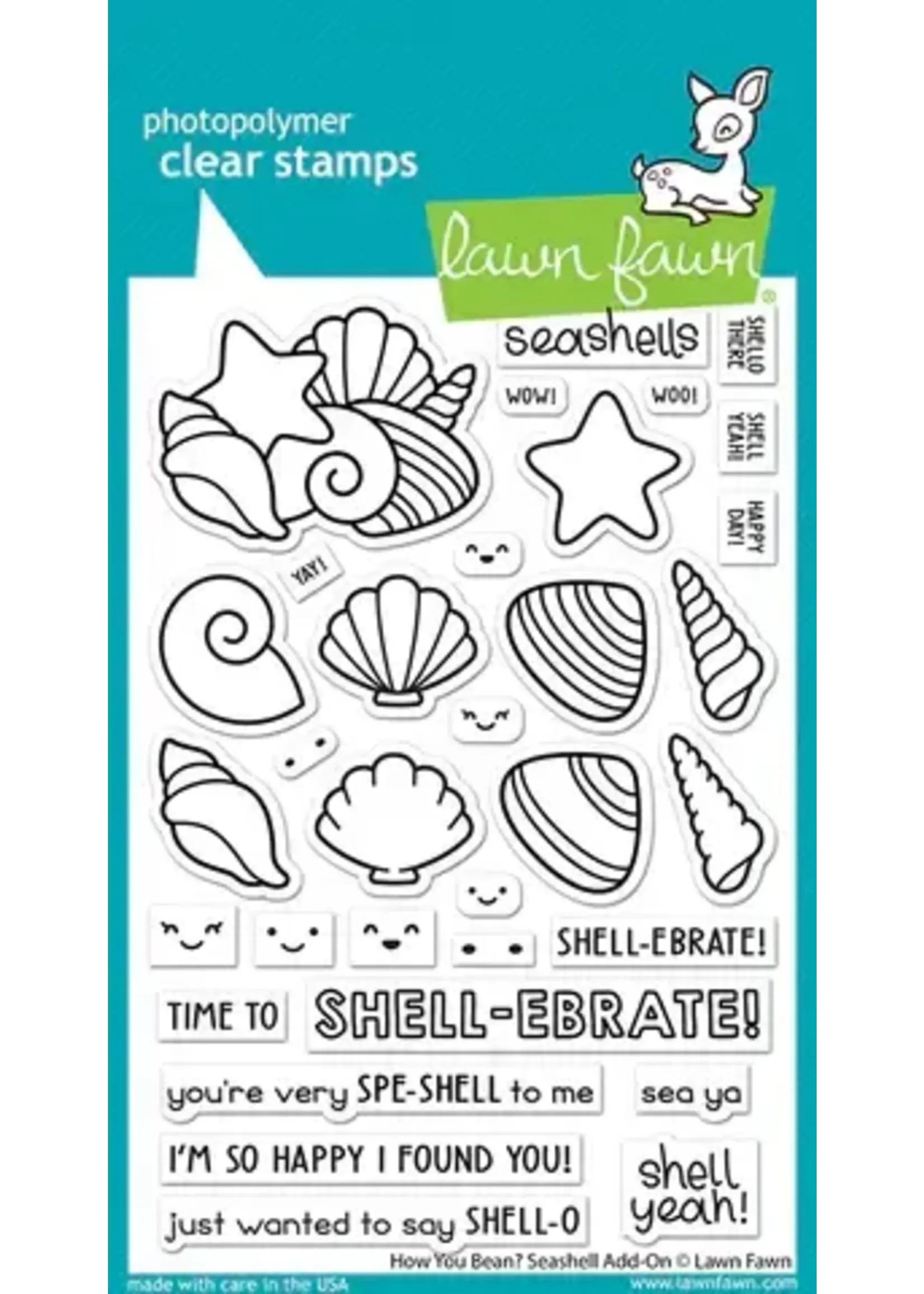 LAWN FAWN How You Bean? Seashell Add-On stamp & die
