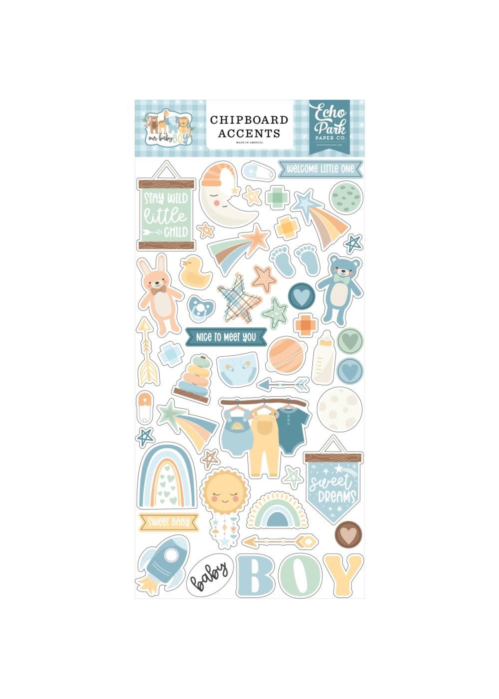 ECHO PARK PAPER COMPANY Our Baby Boy - Chipboard 6x12
