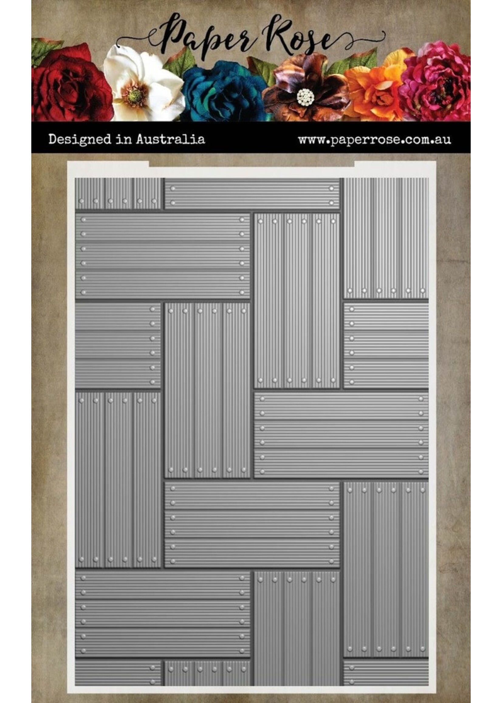 PAPER ROSE -3PL Wood Panels 3D Embossing Folder
