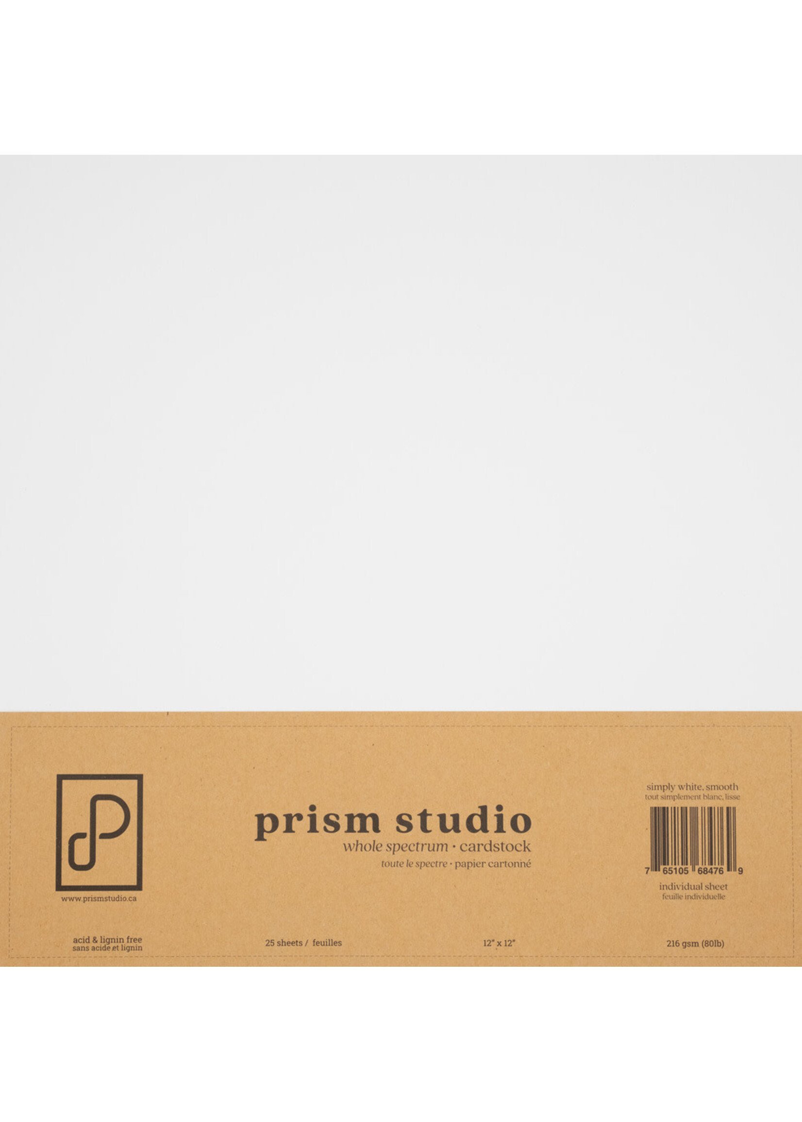Prism Studio 12X12 Whole Spectrum Smooth Cardstock, 80lb, Simply White (25 Sheets)