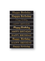 Memory Box Foil Greetings Tabs, Happy Birthday - Black