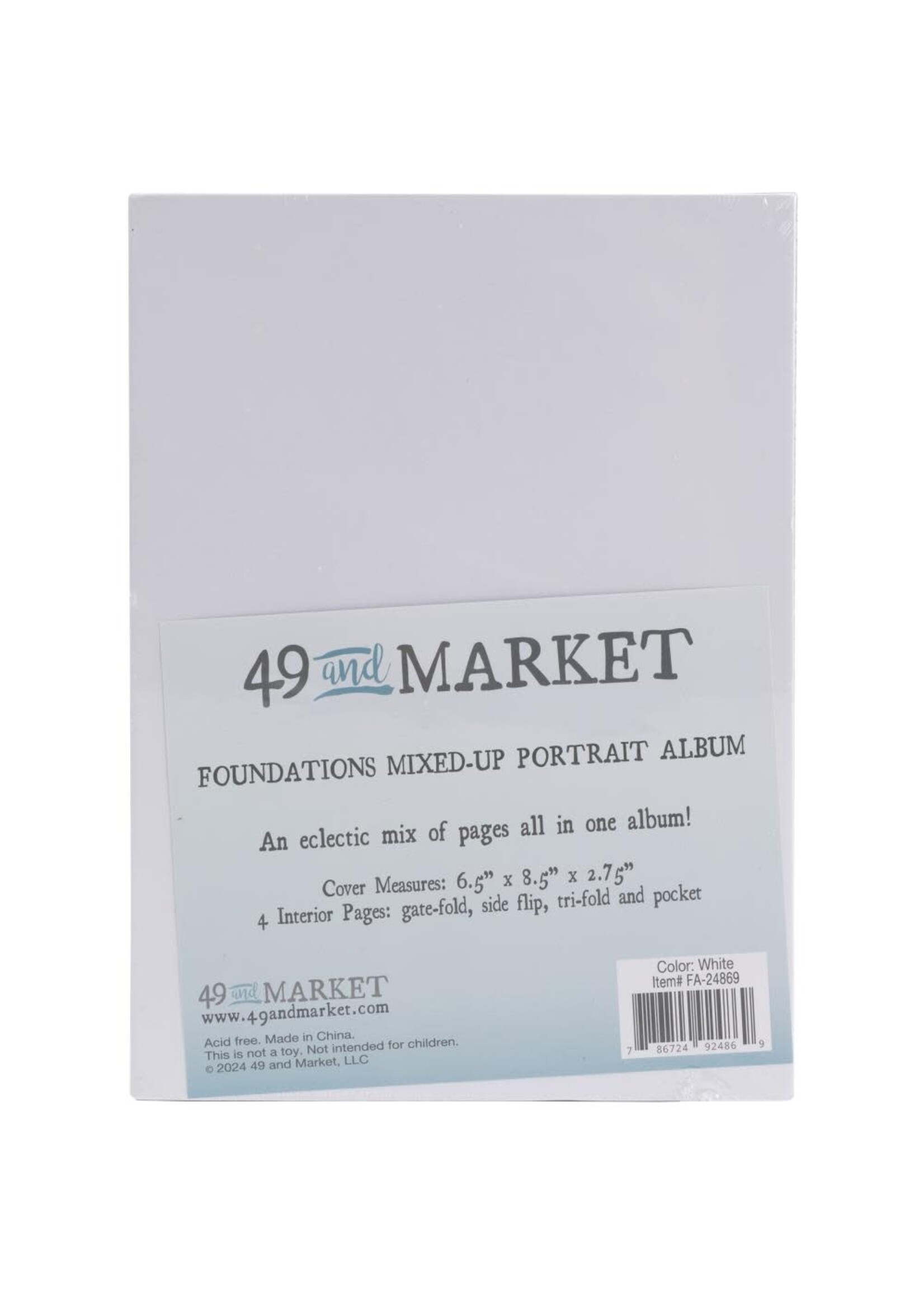49 AND MARKET Foundations Mixed Up Portrait Album in White
