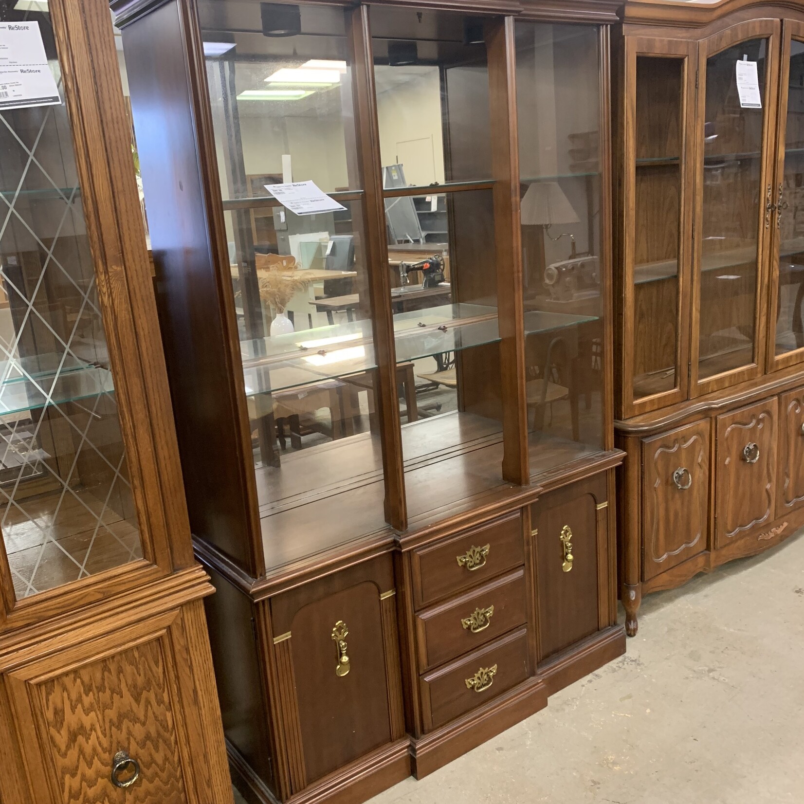 Brown Wooden China Cabinet