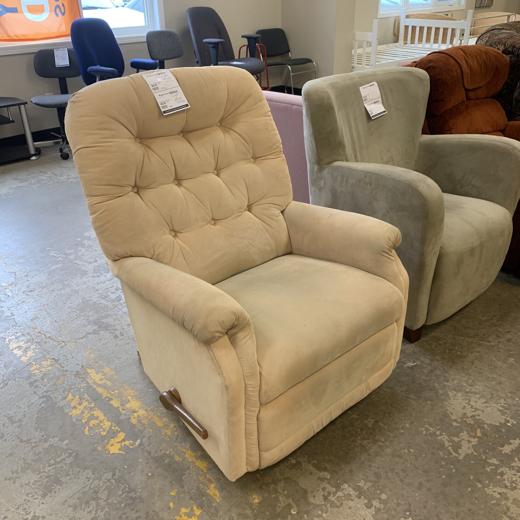 Light Beige Recliner