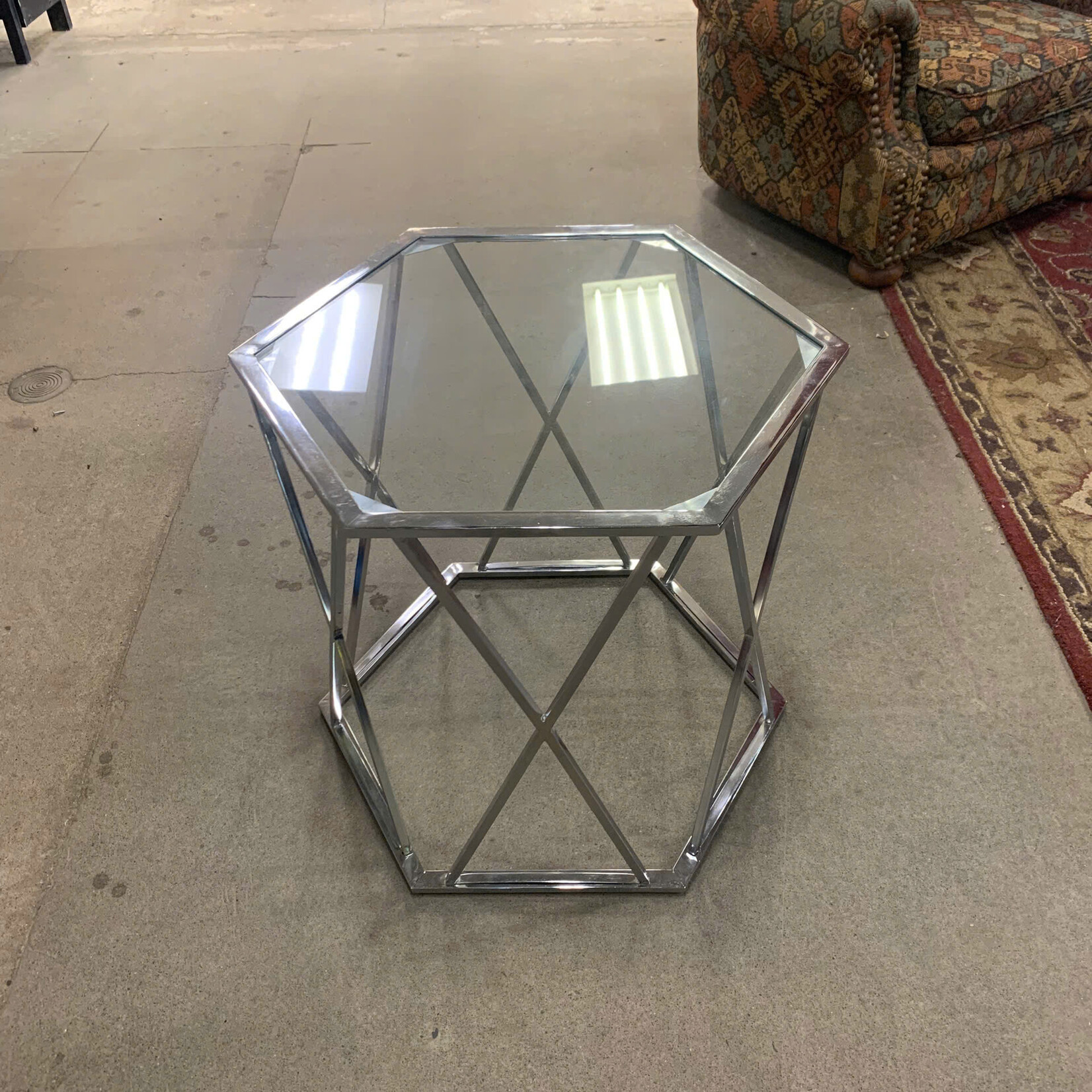 Glass Top End Table