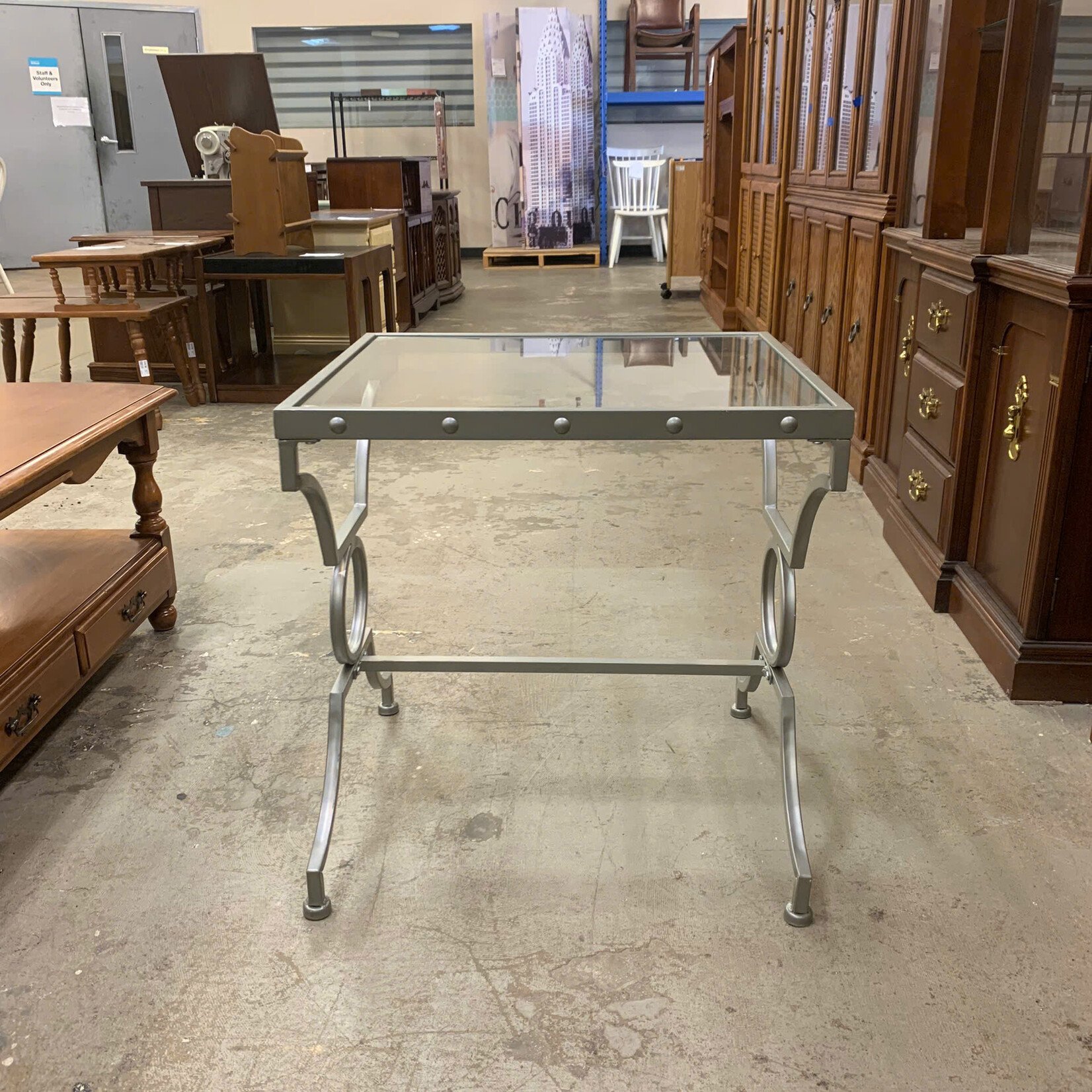 Glass Metal Frame Table (L)