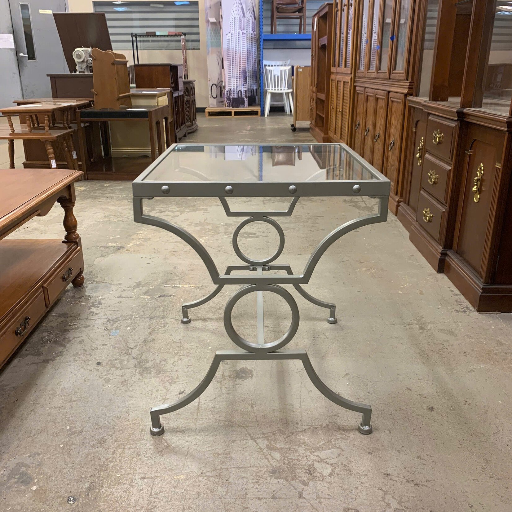 Glass Metal Frame Table (L)