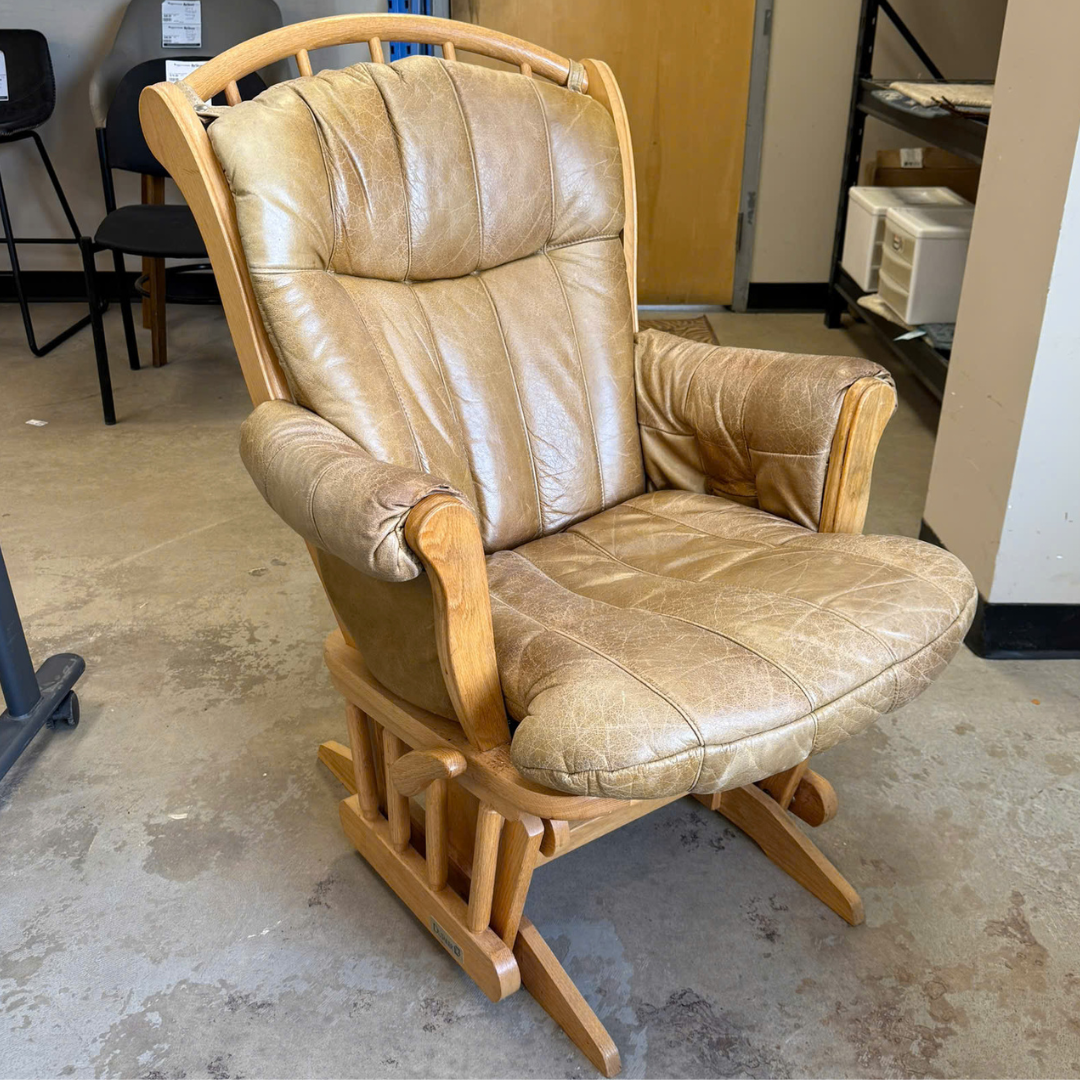 Brown Leather Rocking Chair - Habitat for Humanity ReStore - Thunder Bay