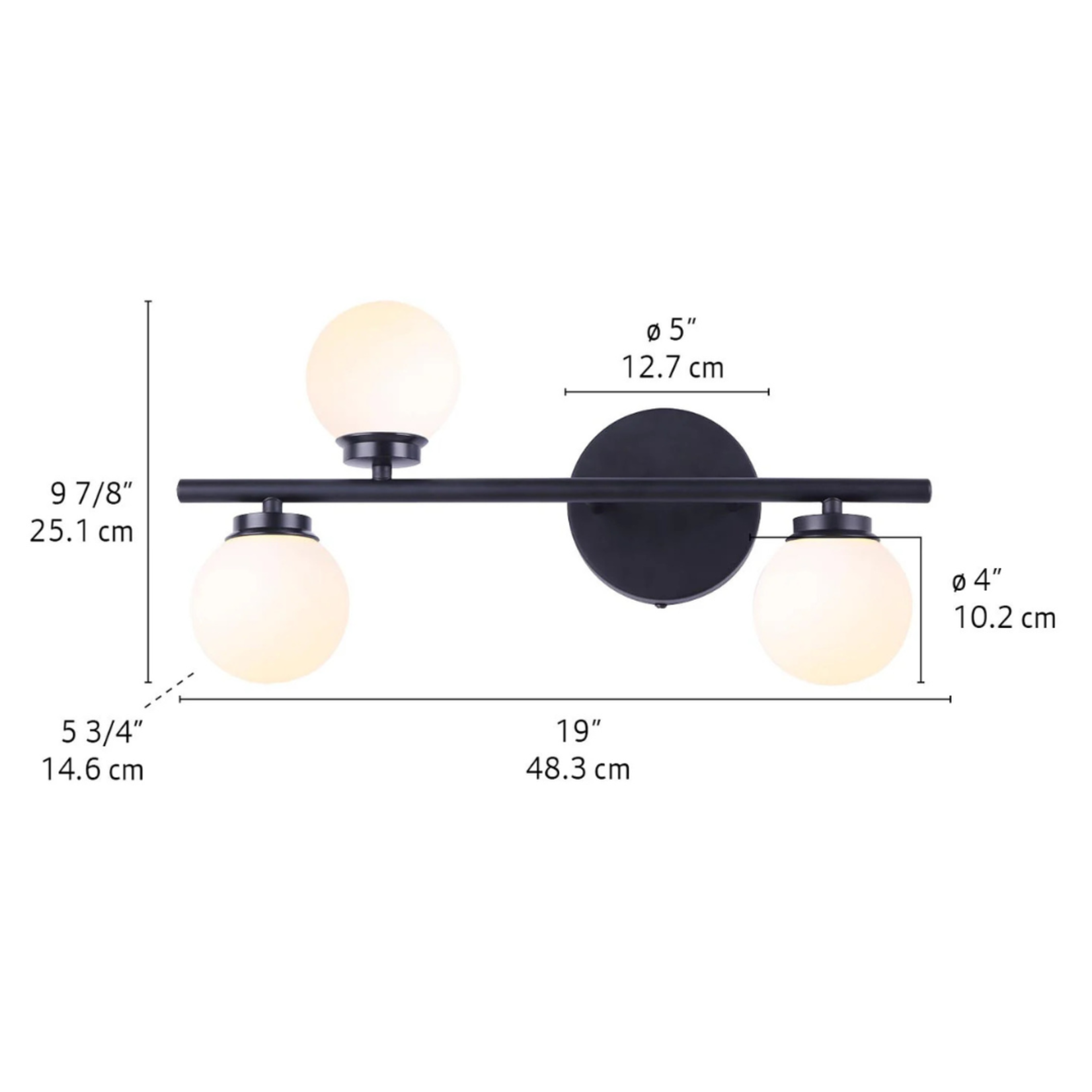 Black POPPY LED Vanity