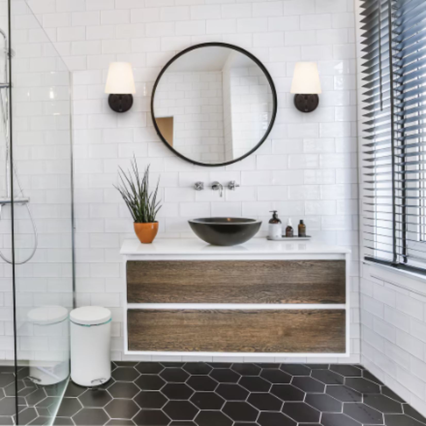 Black 1-Light Vanity Fixture