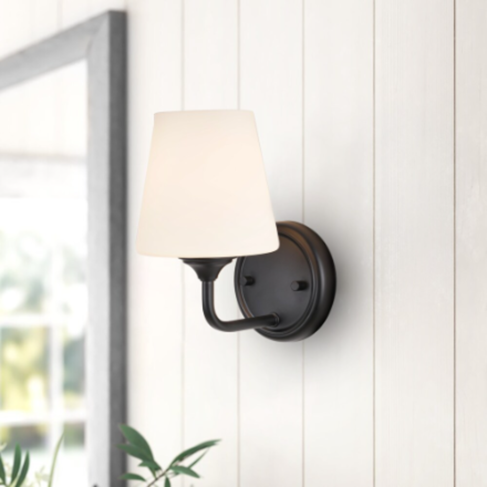 Black 1-Light Vanity Fixture