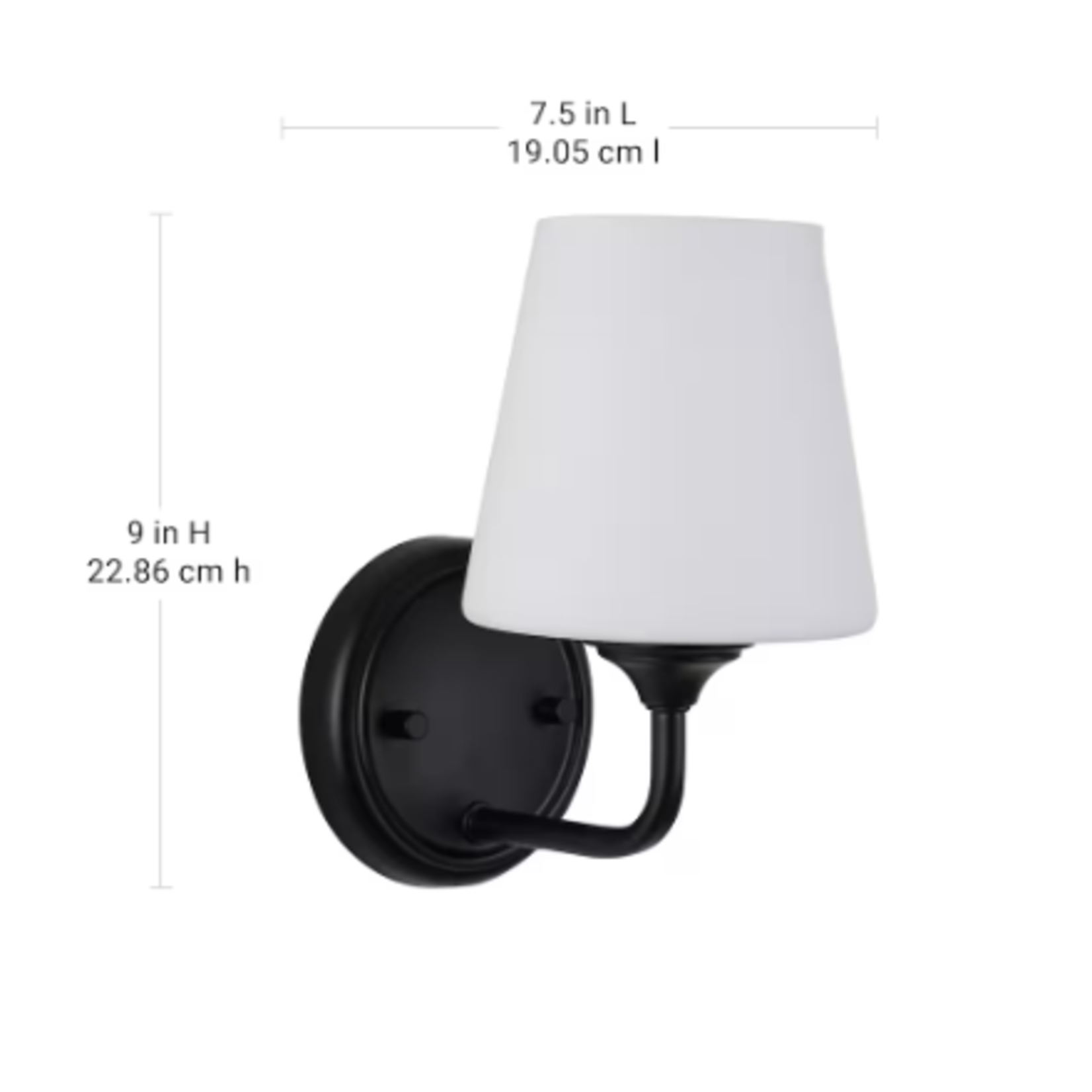 Black 1-Light Vanity Fixture