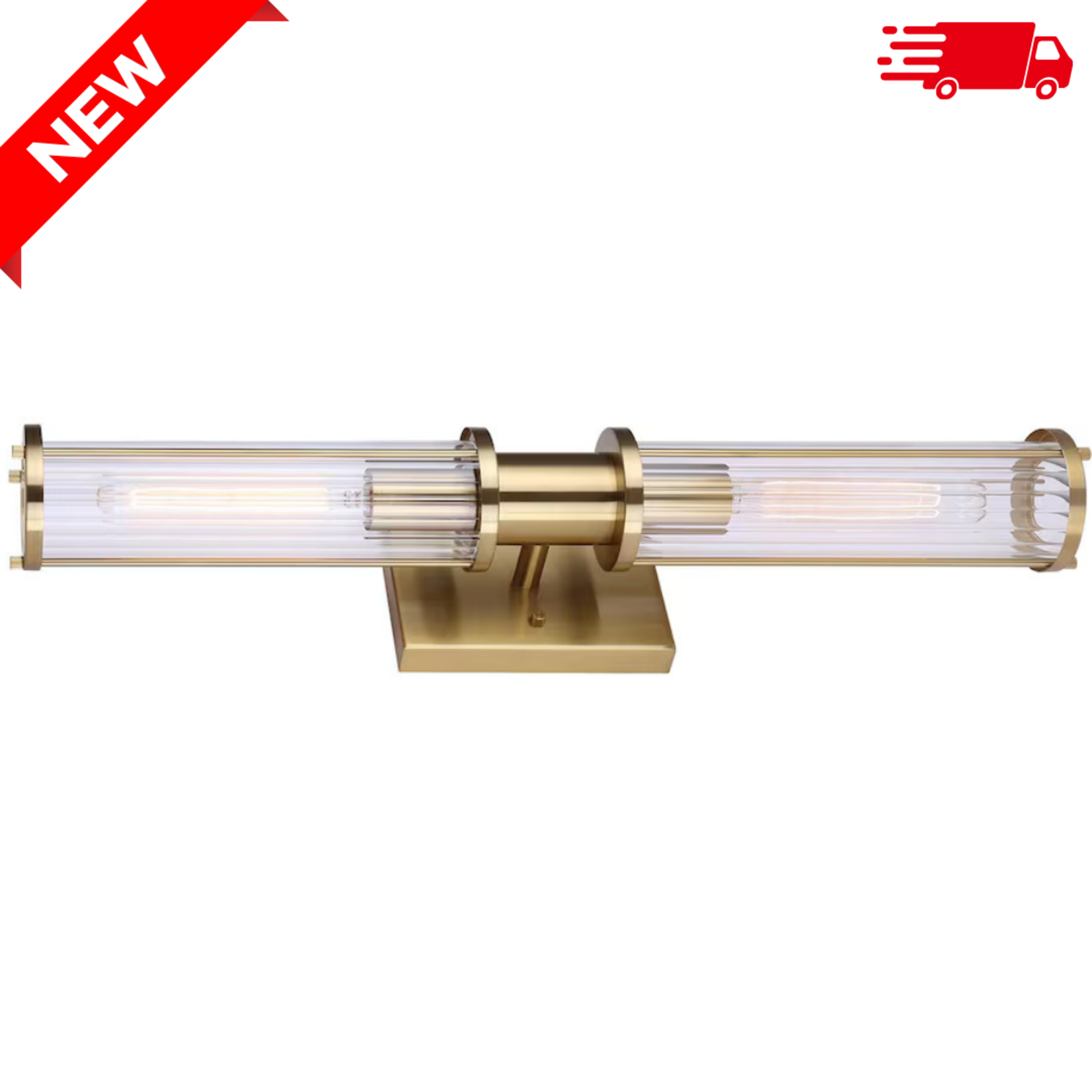 Gold 2-Light Vanity Fixture