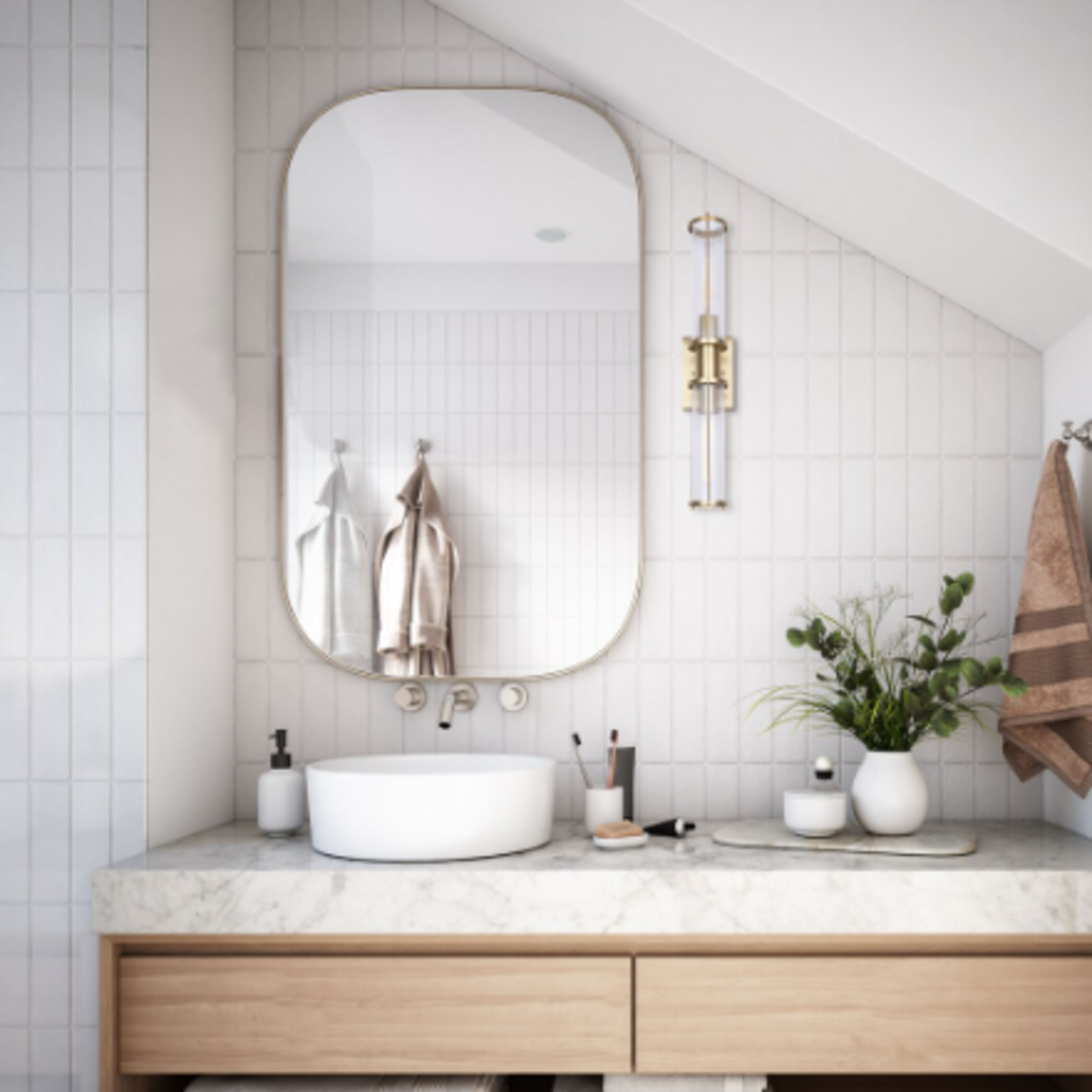 Gold 2-Light Vanity Fixture