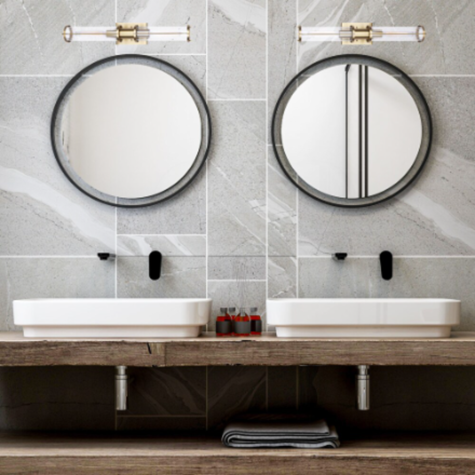 Gold 2-Light Vanity Fixture