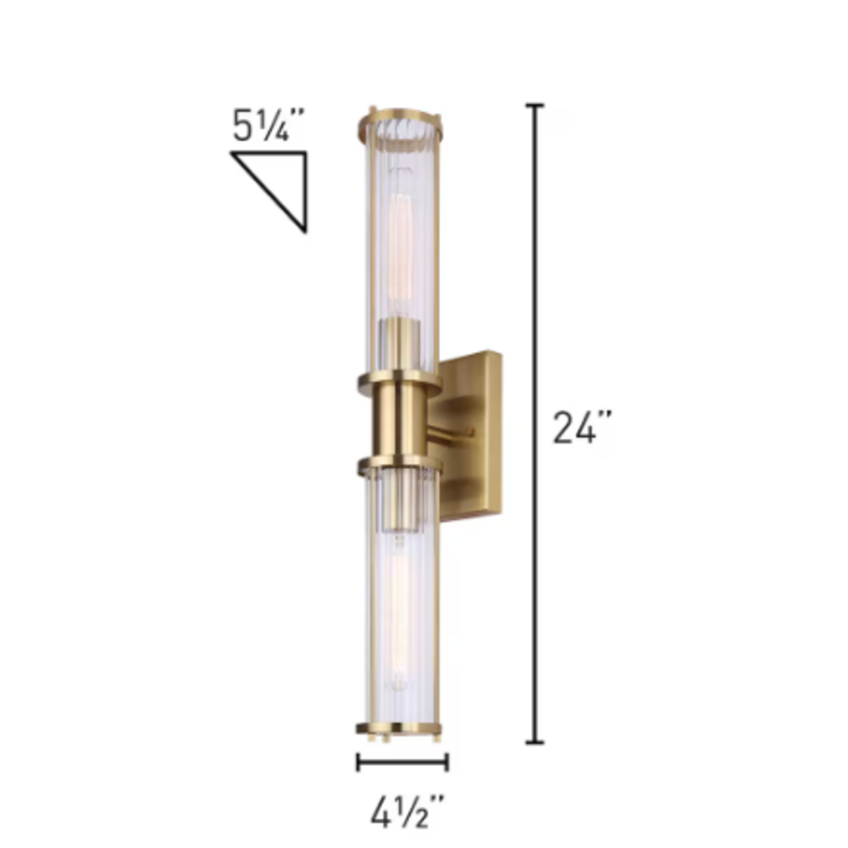 Gold 2-Light Vanity Fixture