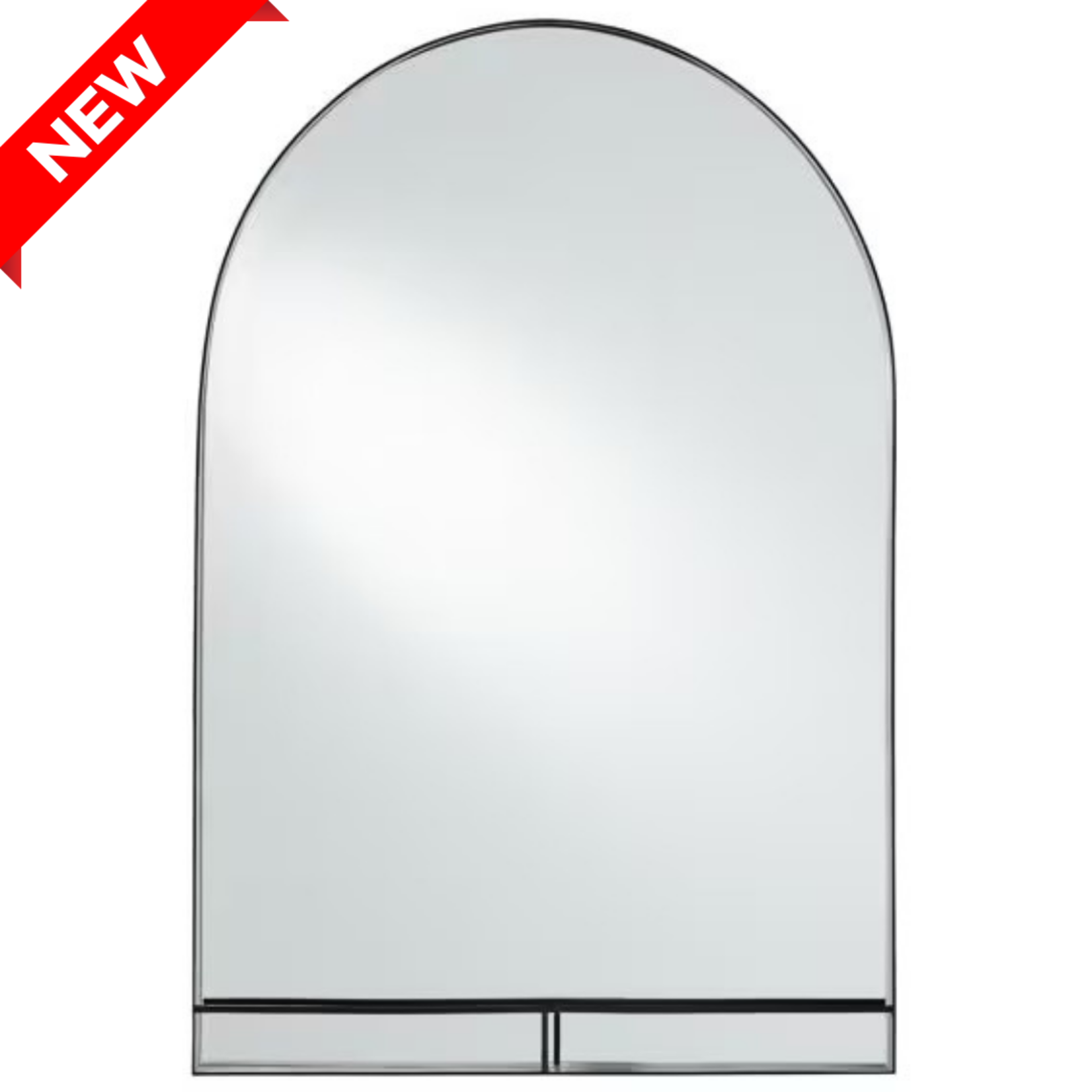 Black Frame Mirror w Shelf