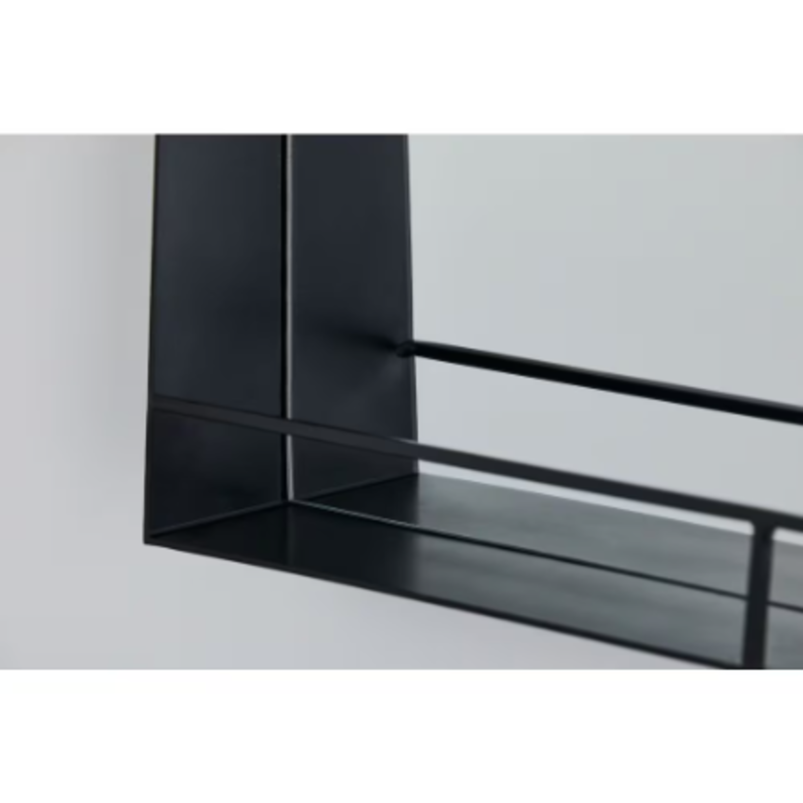 Black Frame Mirror w Shelf