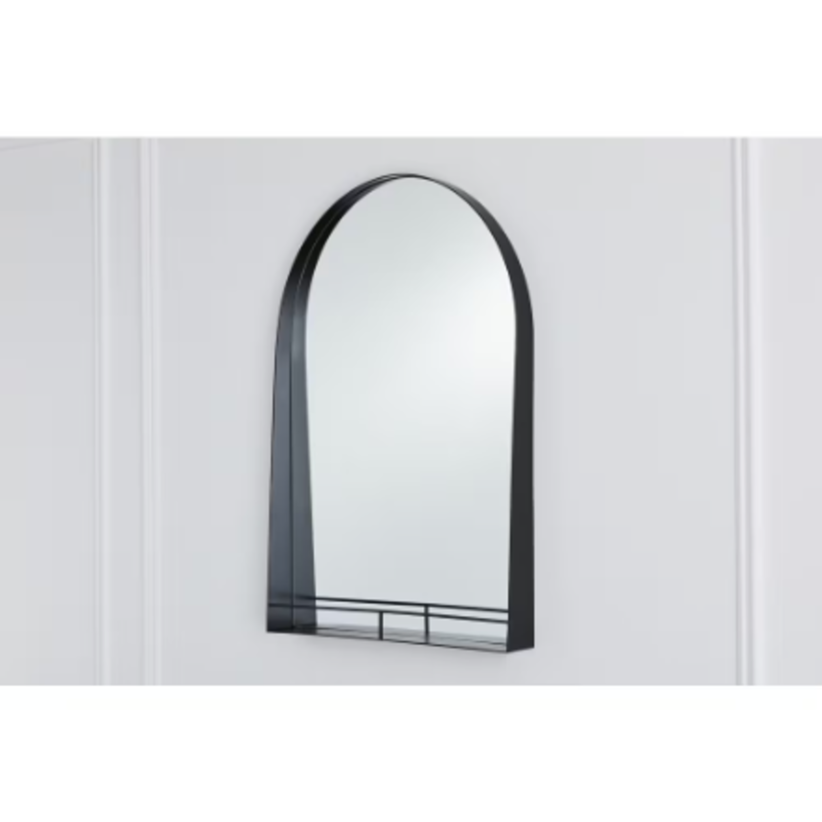 Black Frame Mirror w Shelf