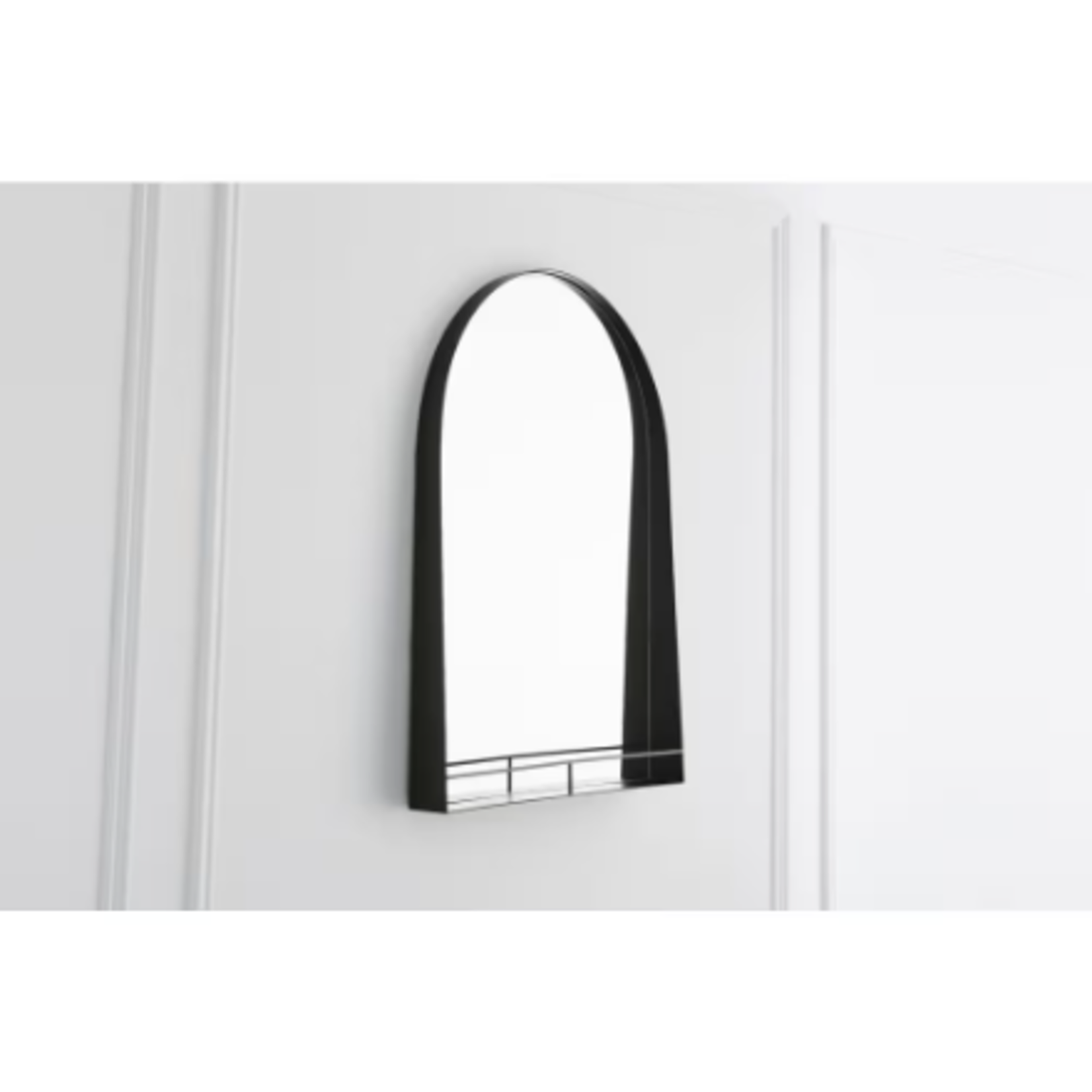 Black Frame Mirror w Shelf