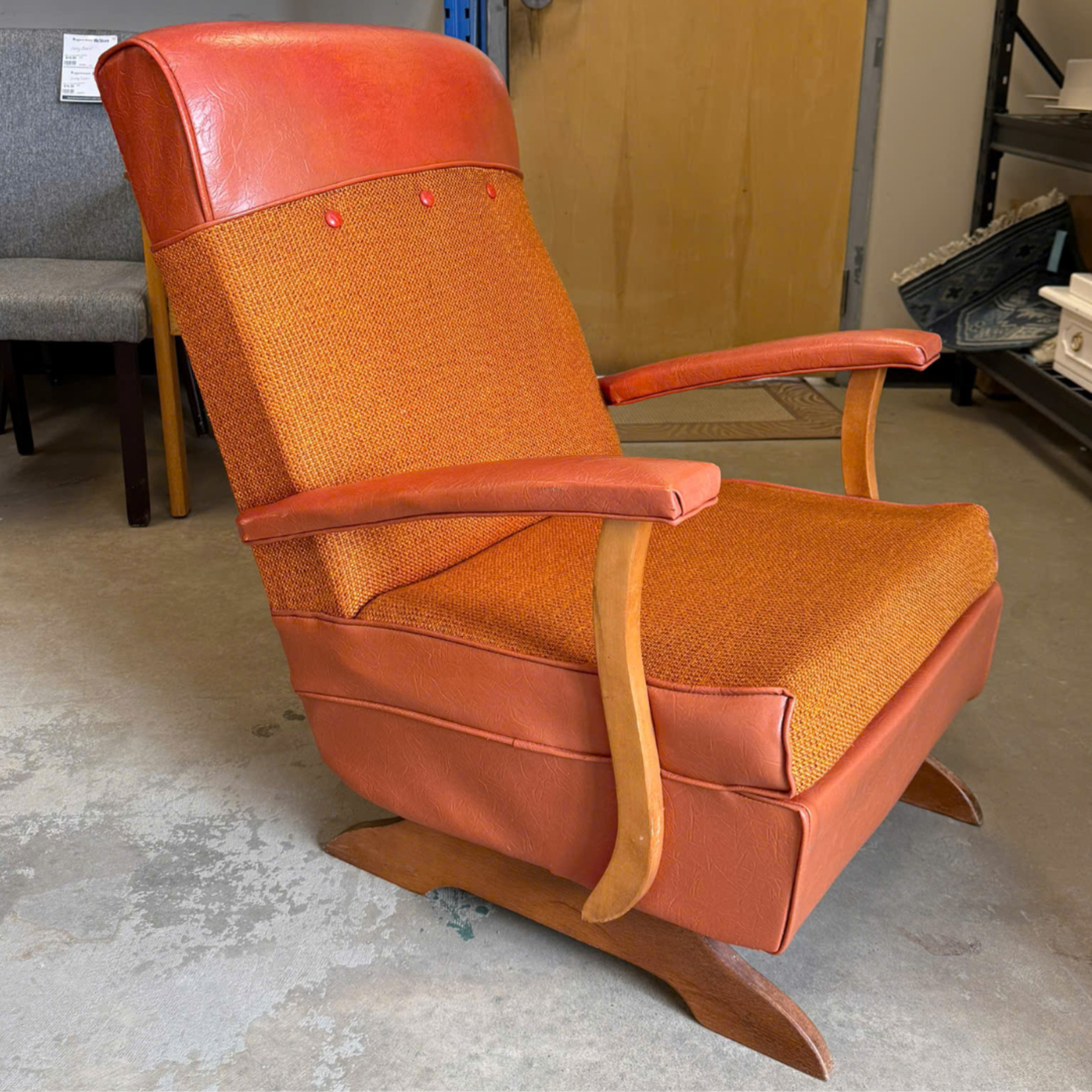 Retro Orange Rocking Chair