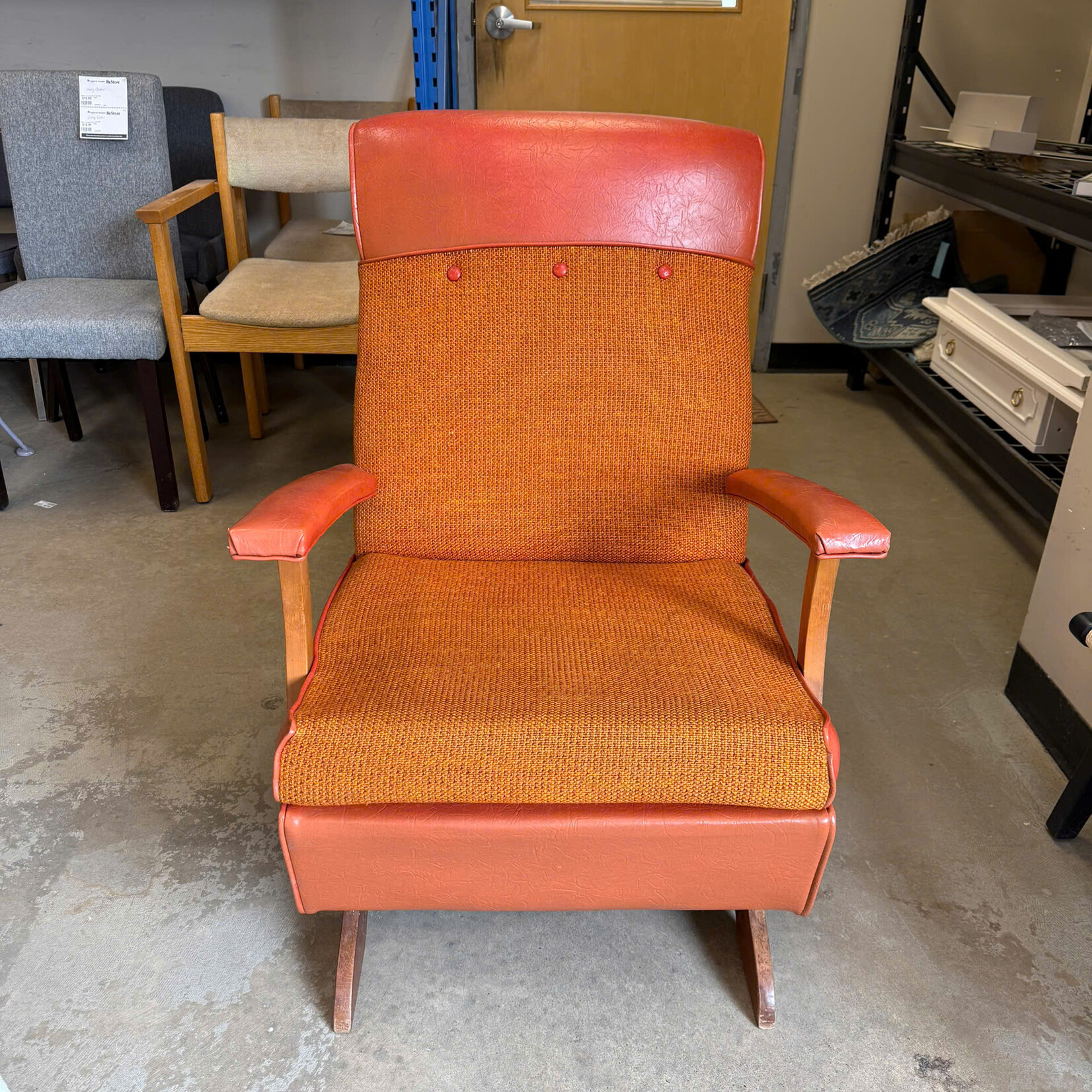 Retro Orange Rocking Chair