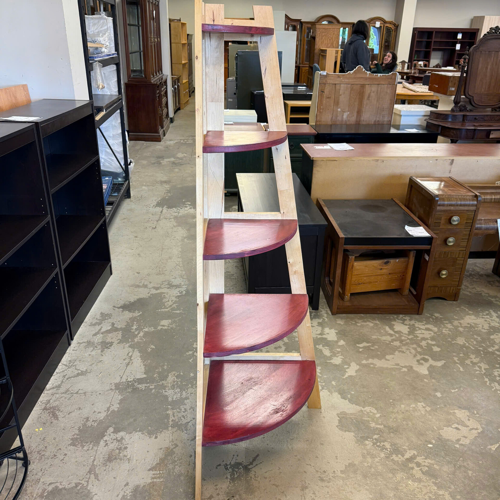 Red Wooden Corner Shelf