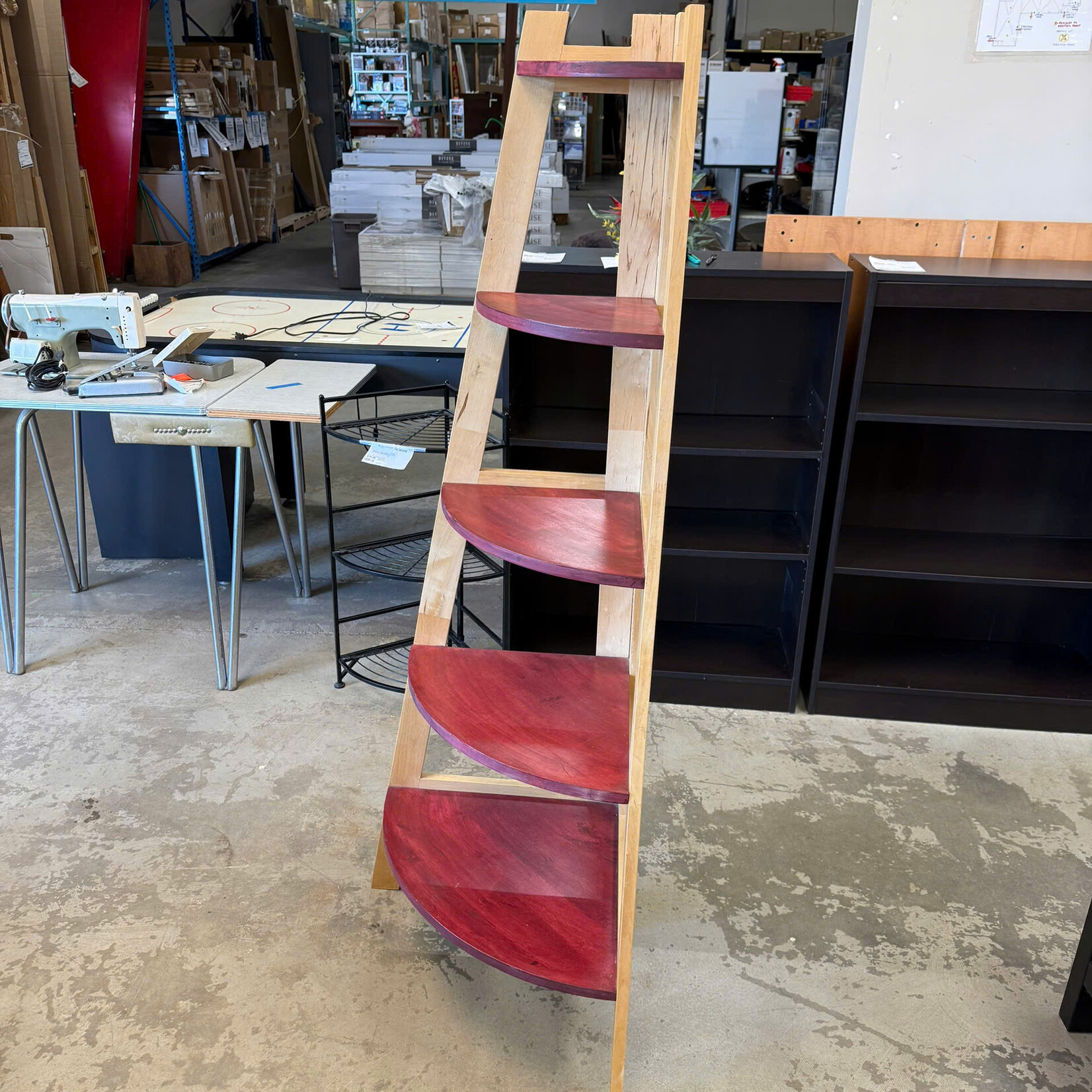 Red Wooden Corner Shelf