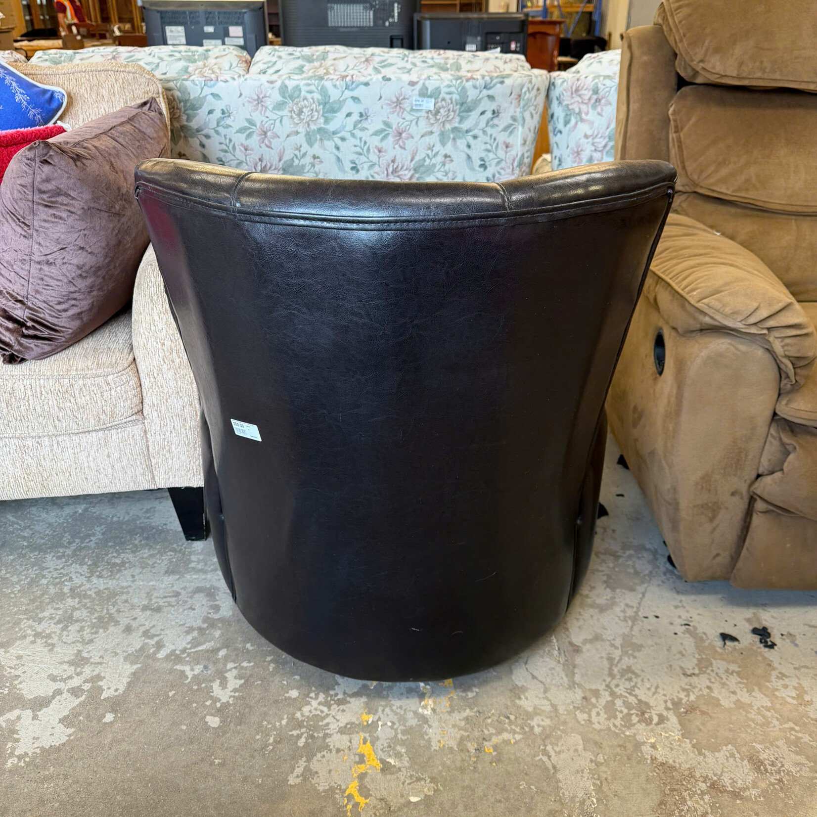 Round Black Swivel Chair