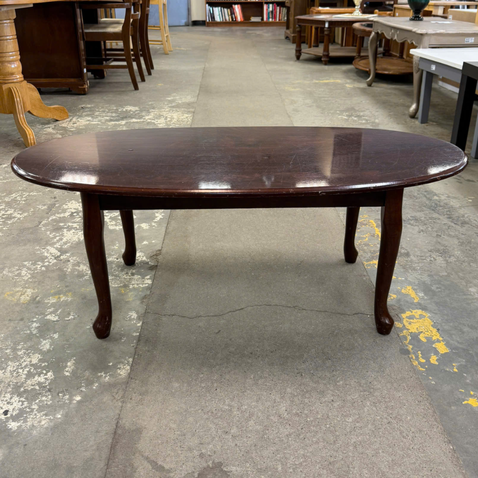 Brown Oval Coffee Table