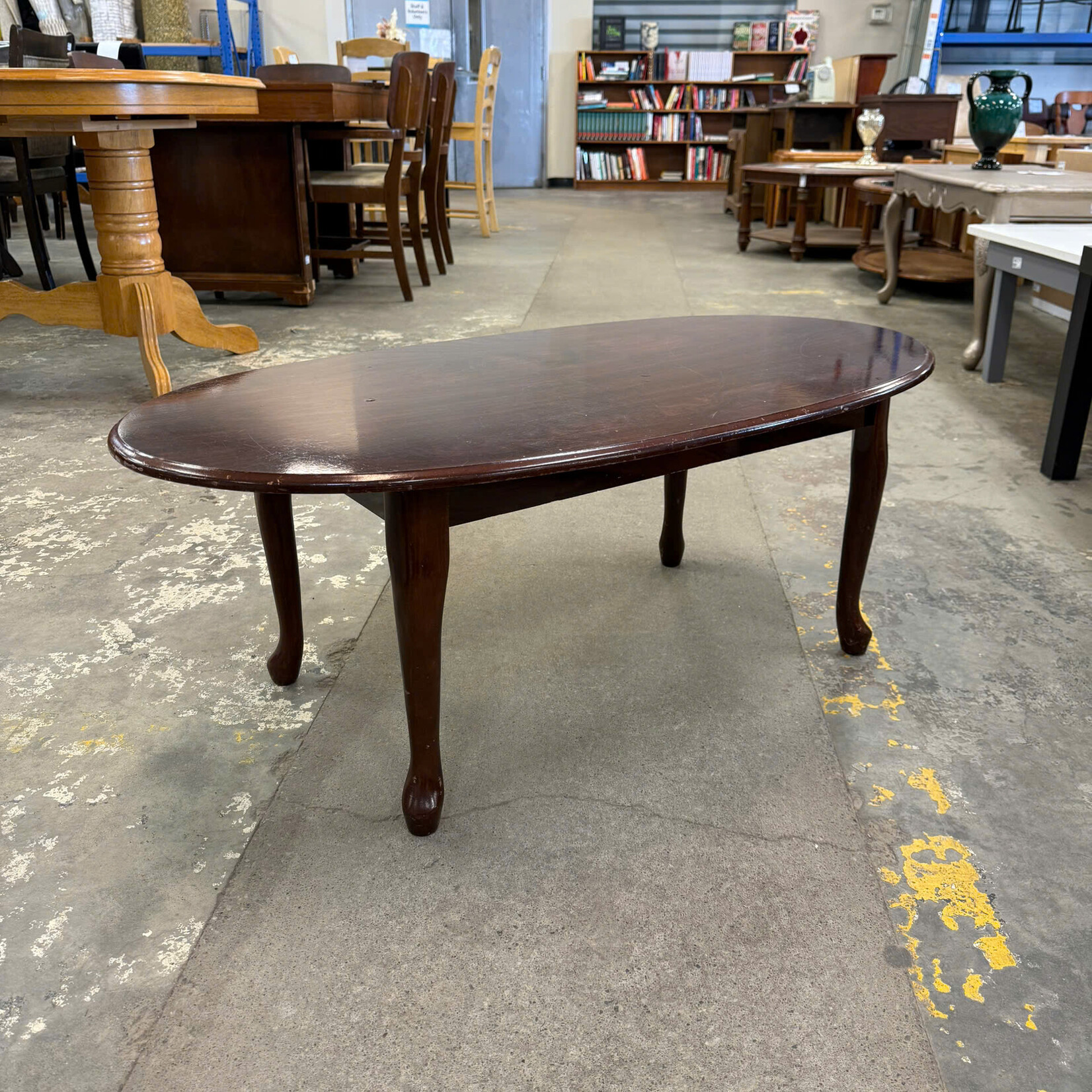 Brown Oval Coffee Table