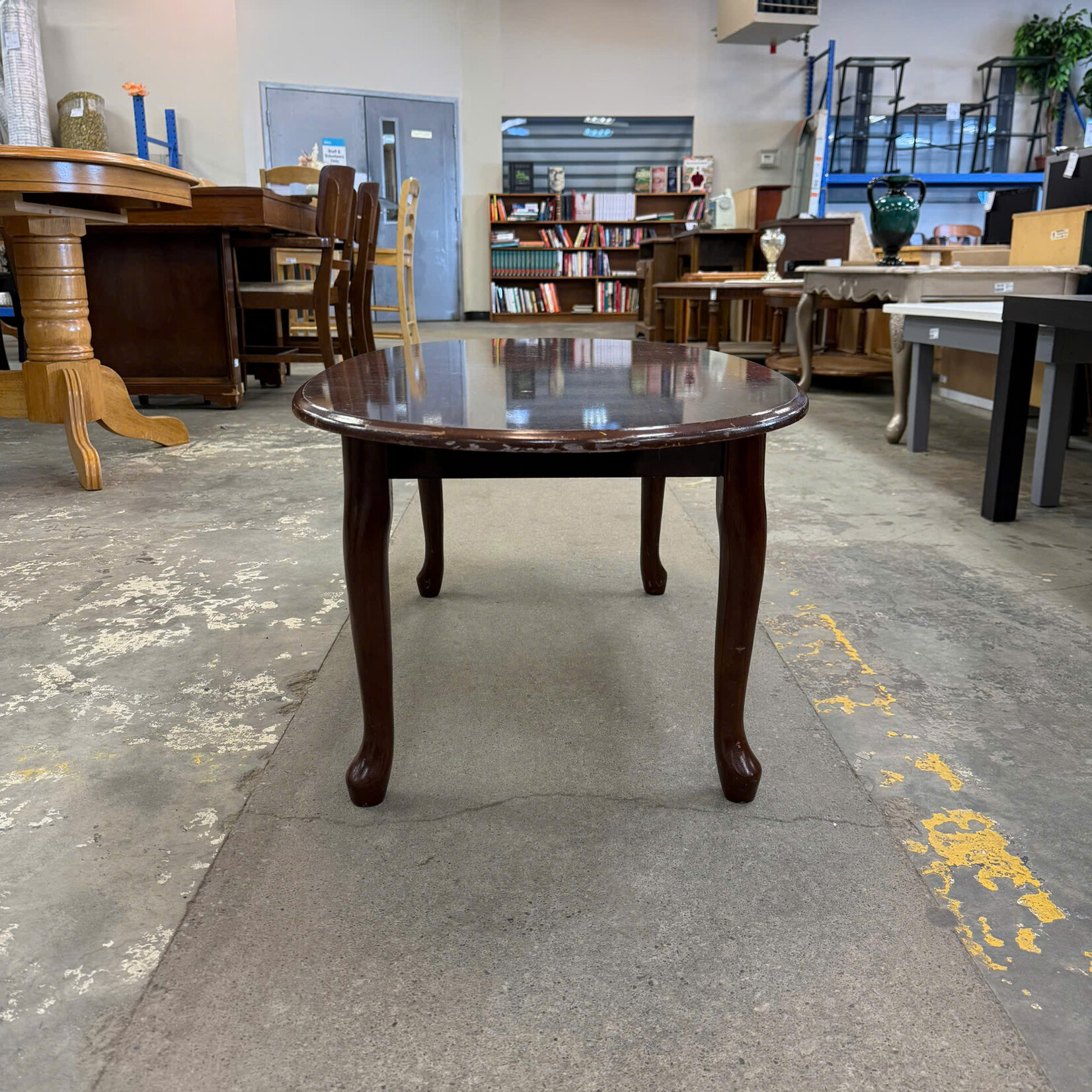 Brown Oval Coffee Table