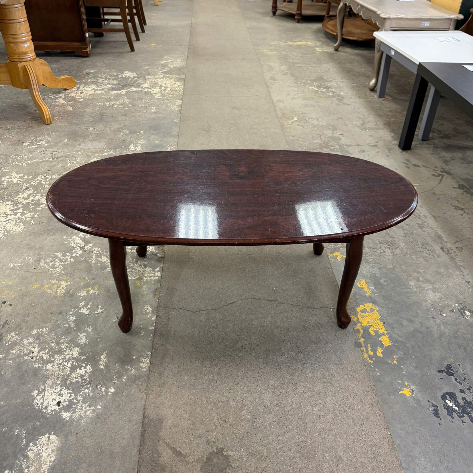Brown Oval Coffee Table