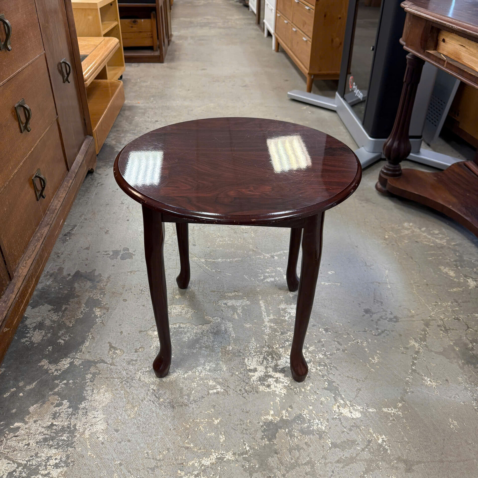Brown Round End Table