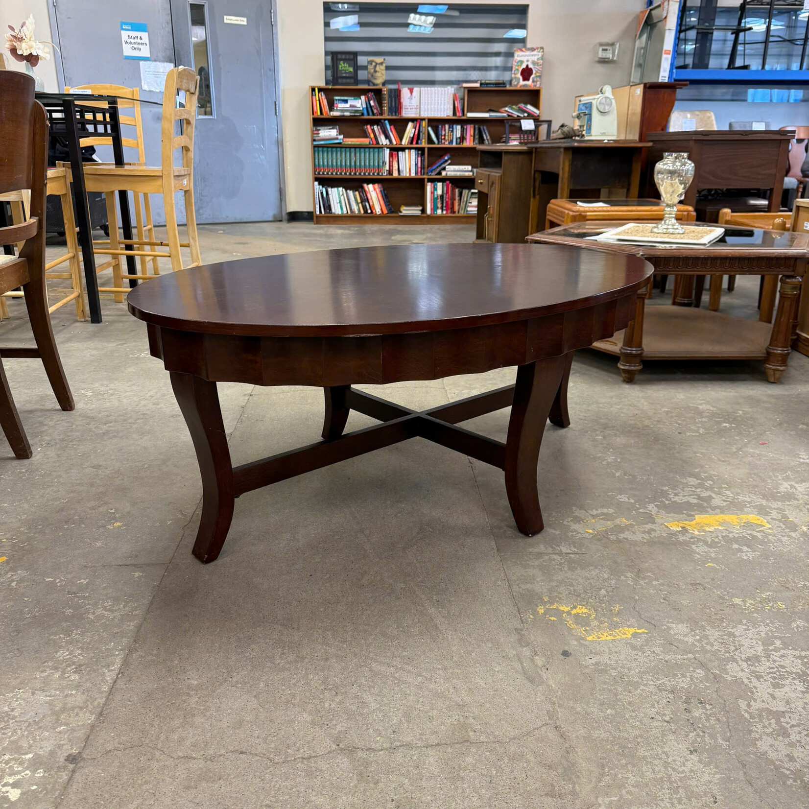 Wooden Oval Coffee Table