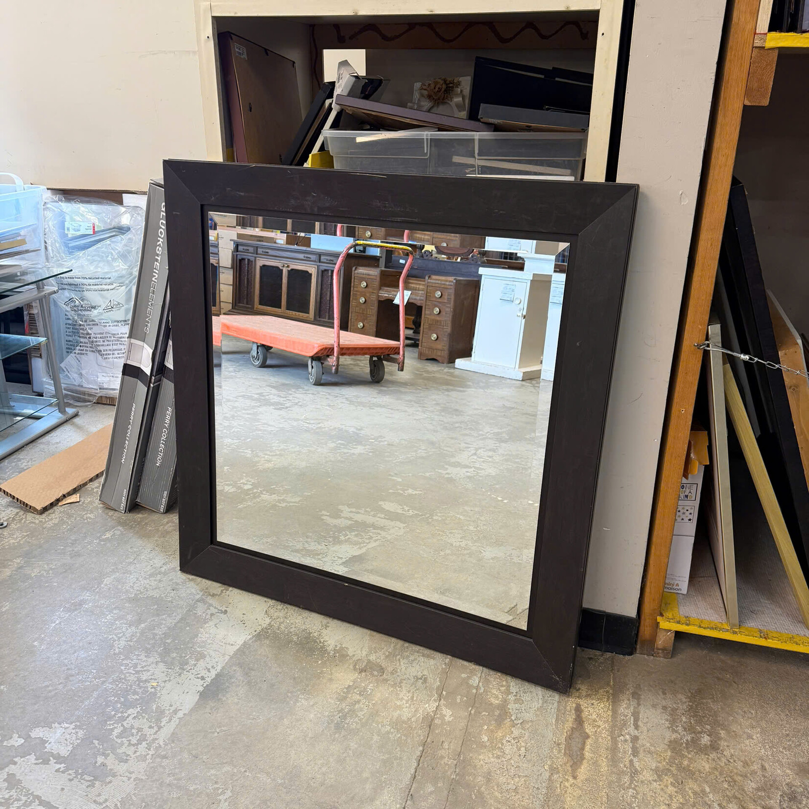 Dark Square Frame Mirror