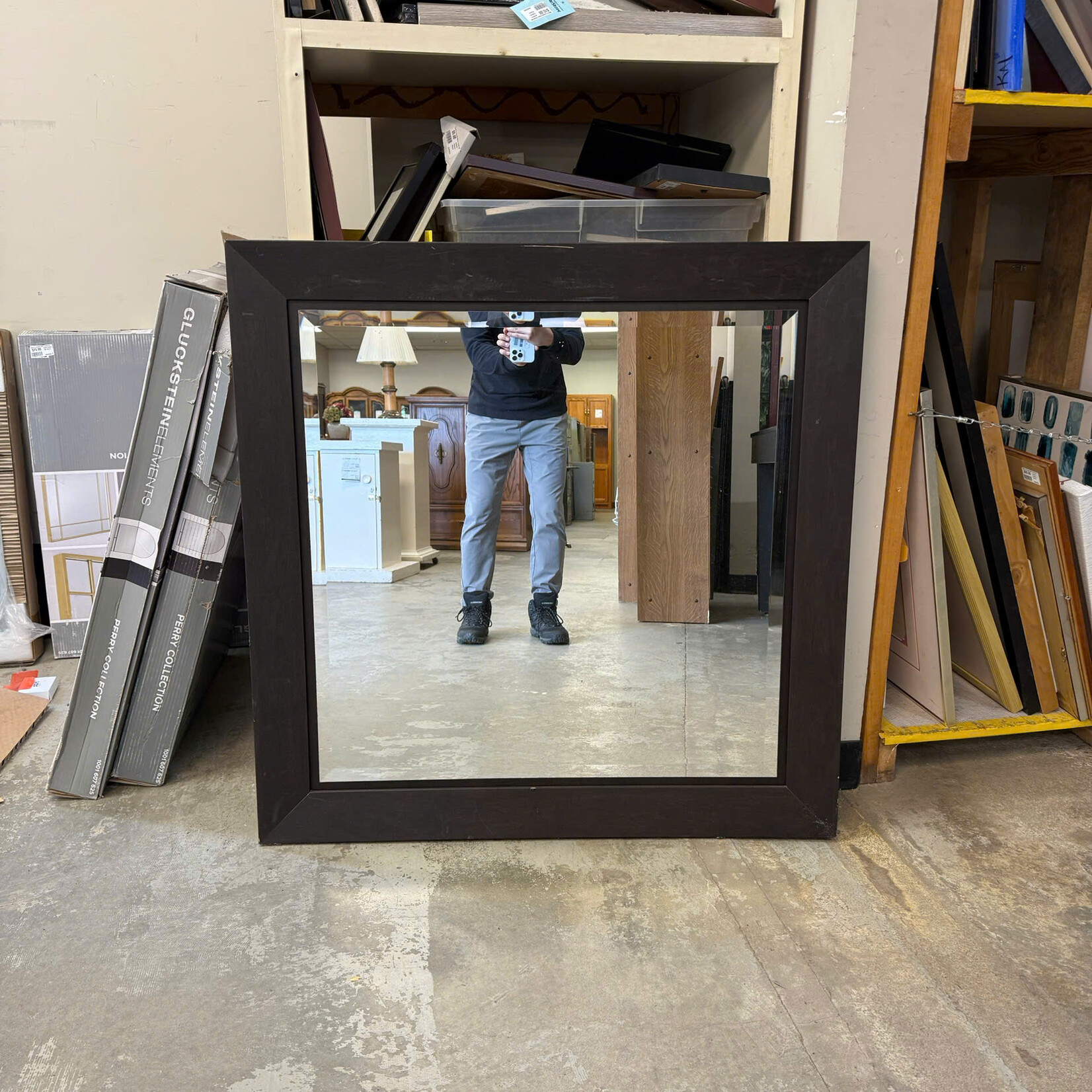 Dark Square Frame Mirror
