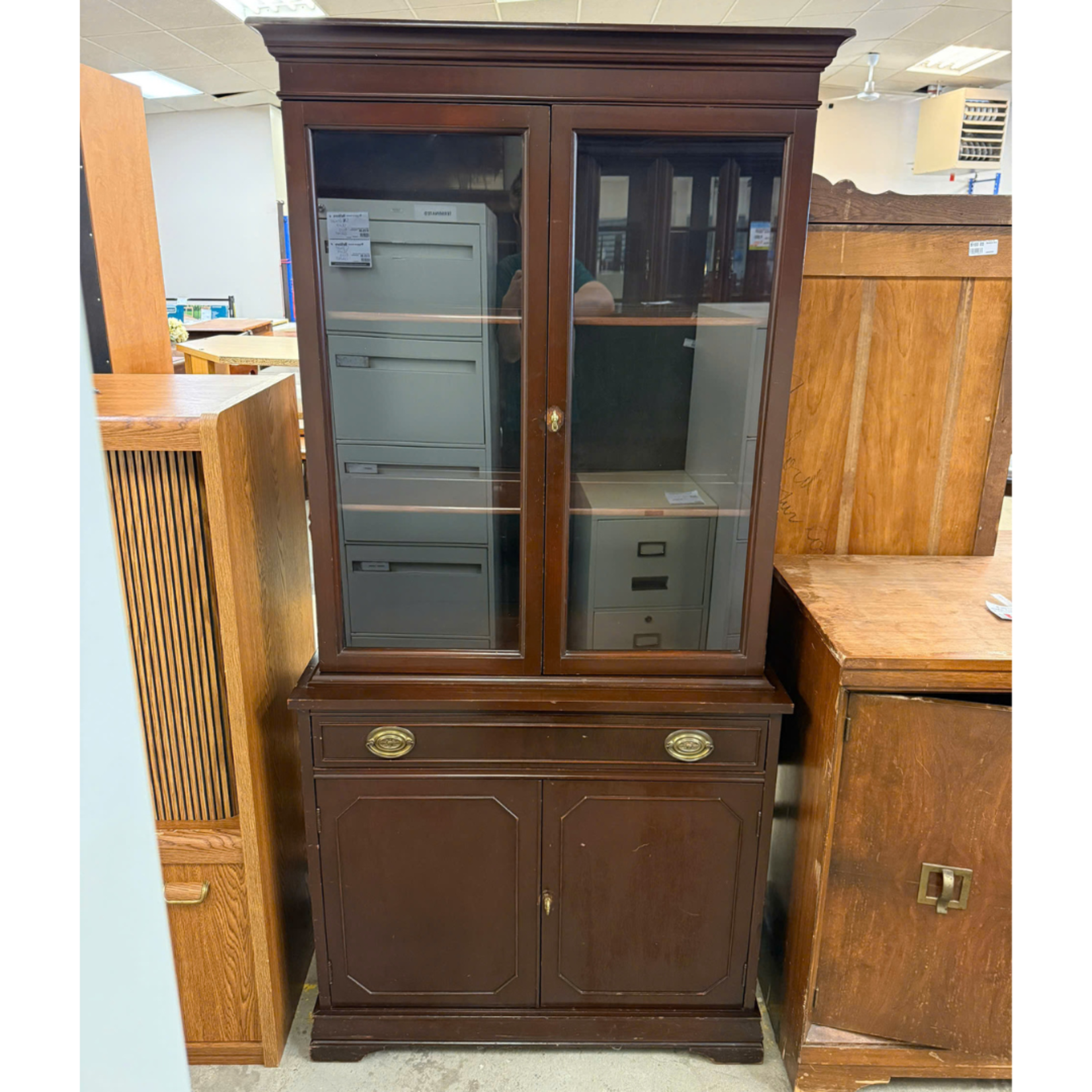 Dark Red China Cabinet