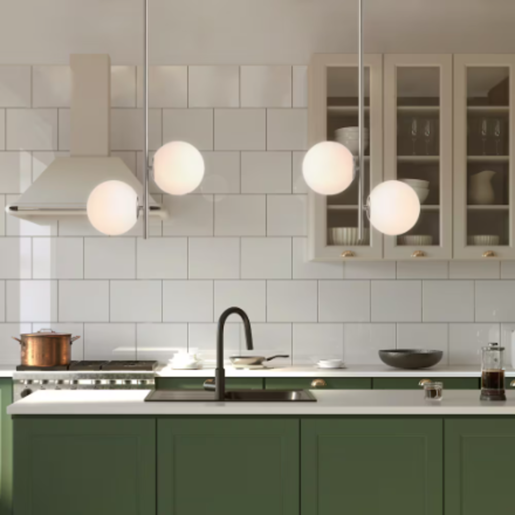 2- Light Brushed Nickel Pendant