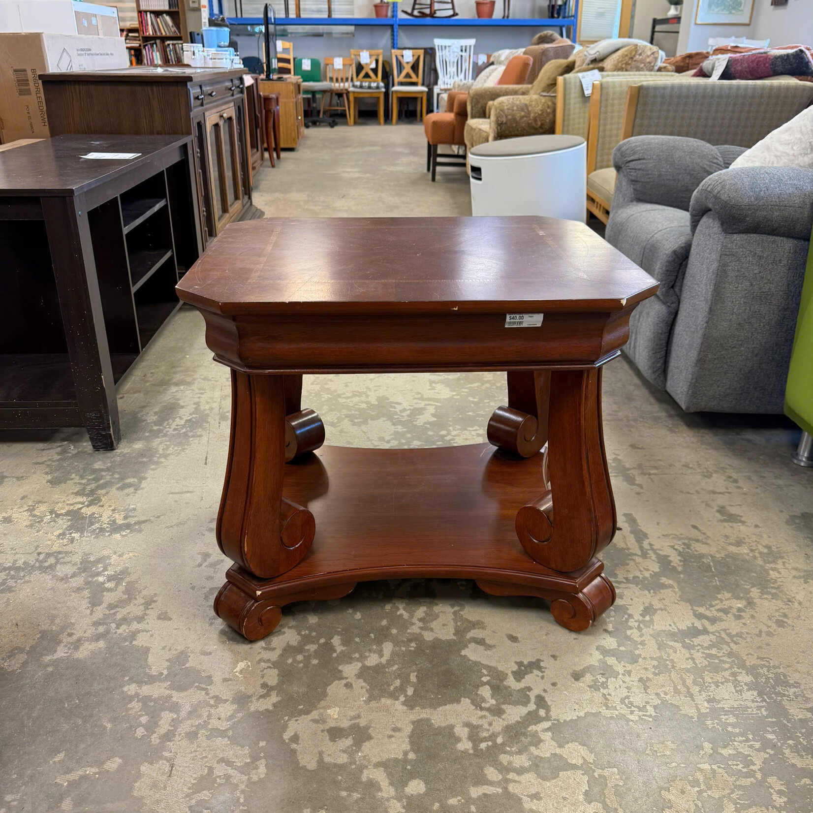 Curled Base End Table