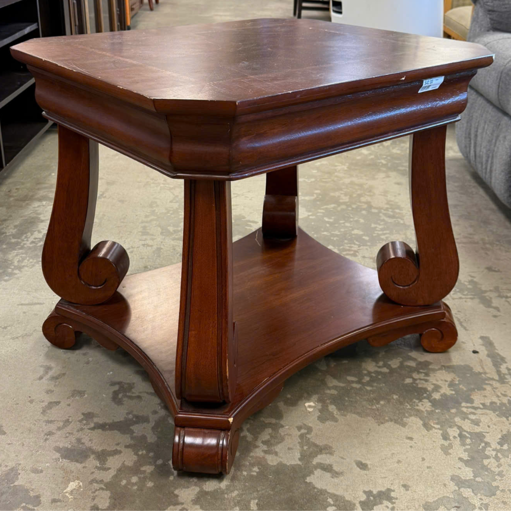 Curled Base End Table