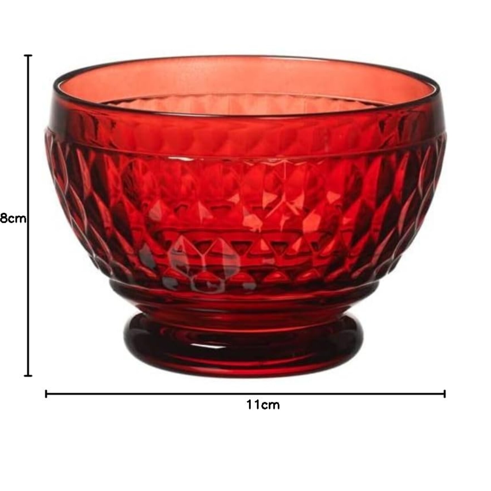 4 Red Individual Bowl Set