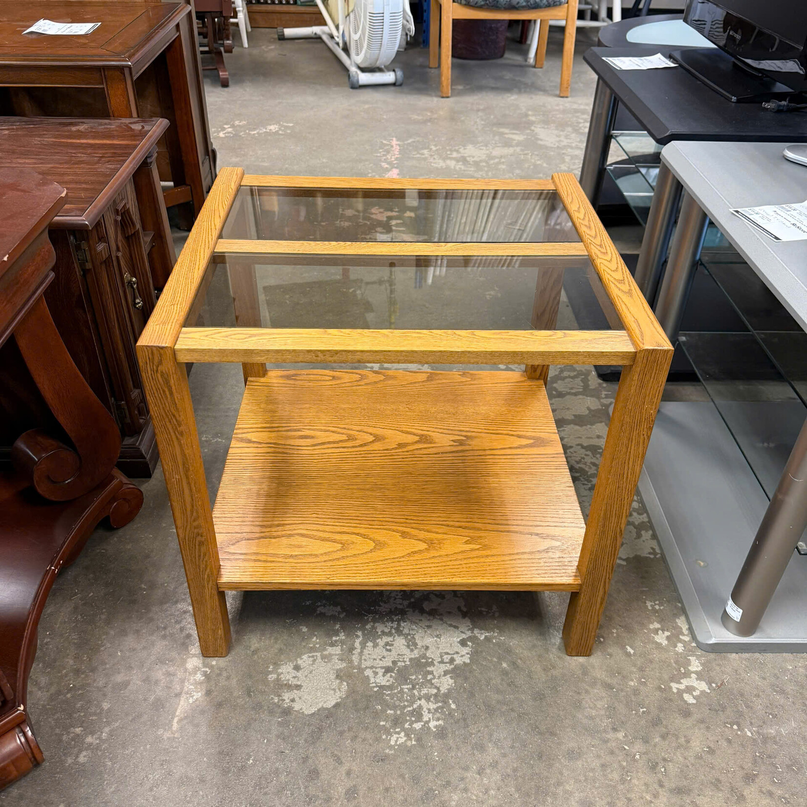 Glass Top End Table