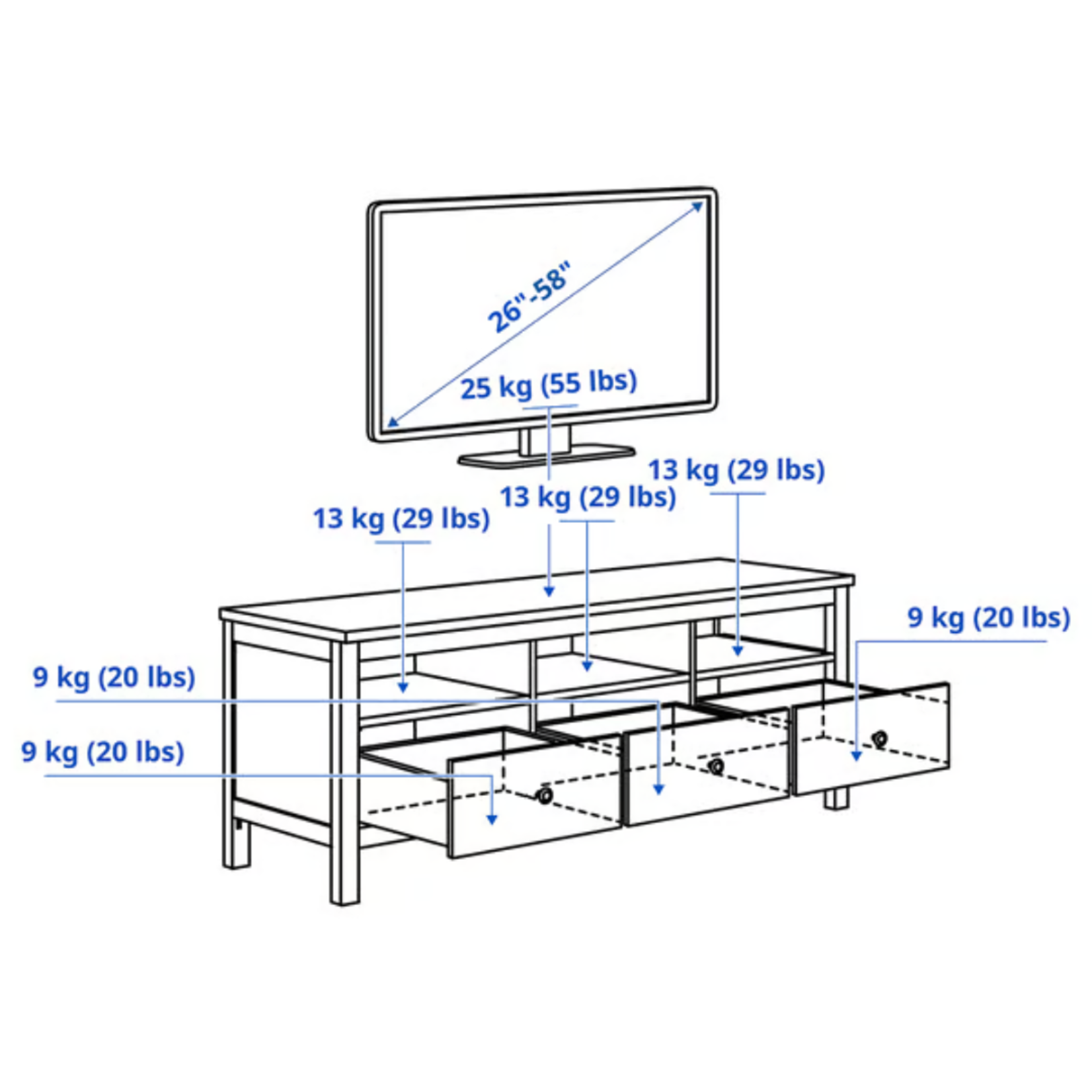 Black Brown TV Bench