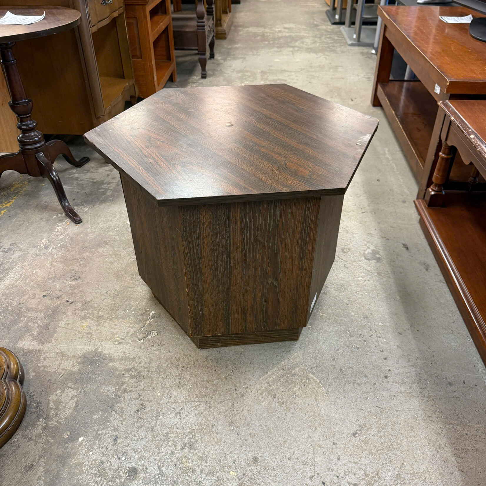 Wooden Hexagon End Table
