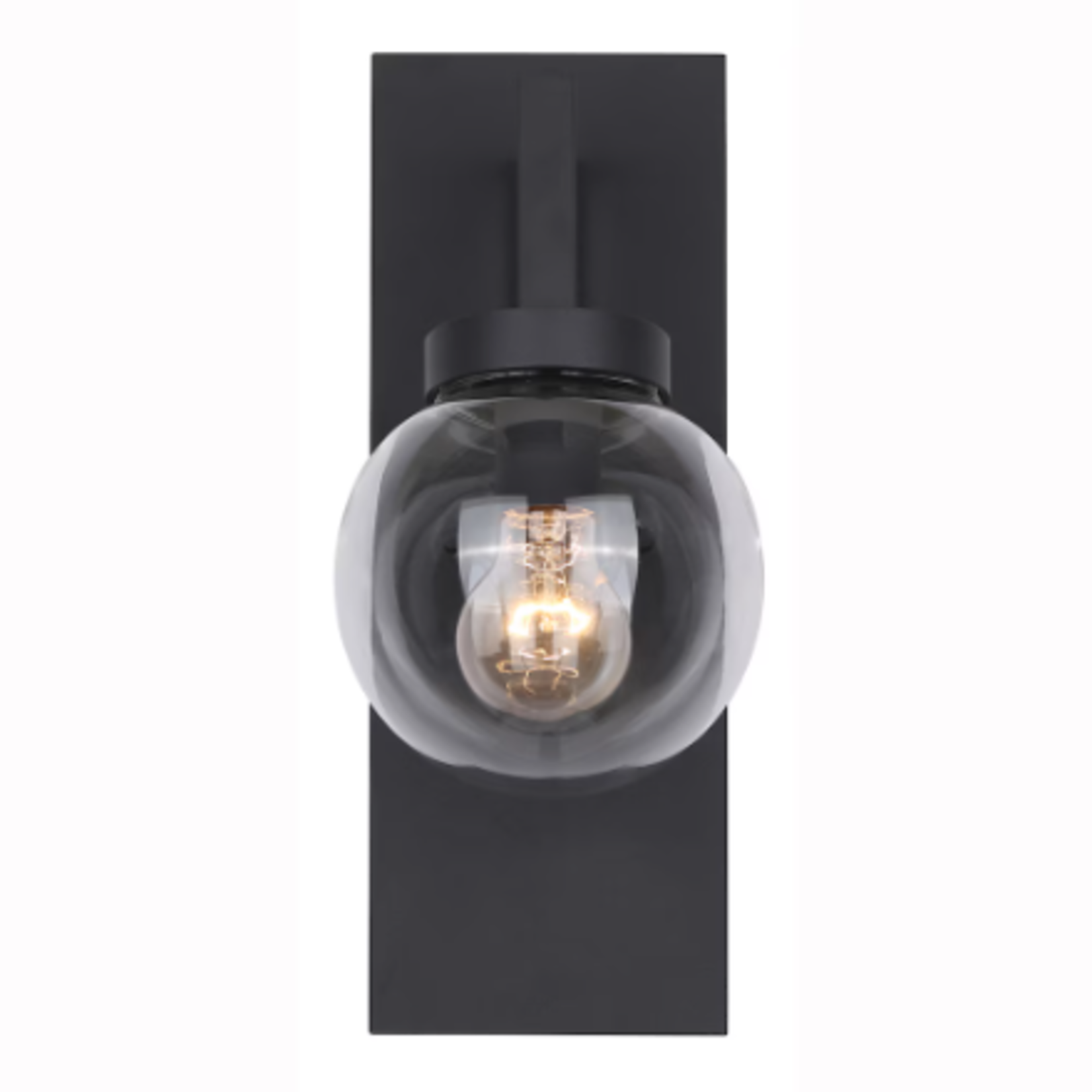 Black & Clear Glass Wall Light