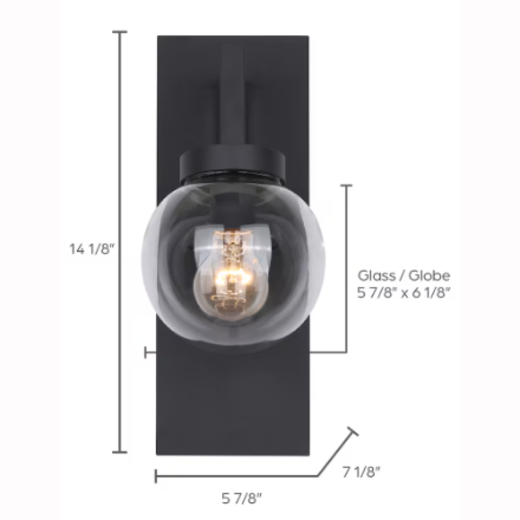 Black & Clear Glass Wall Light